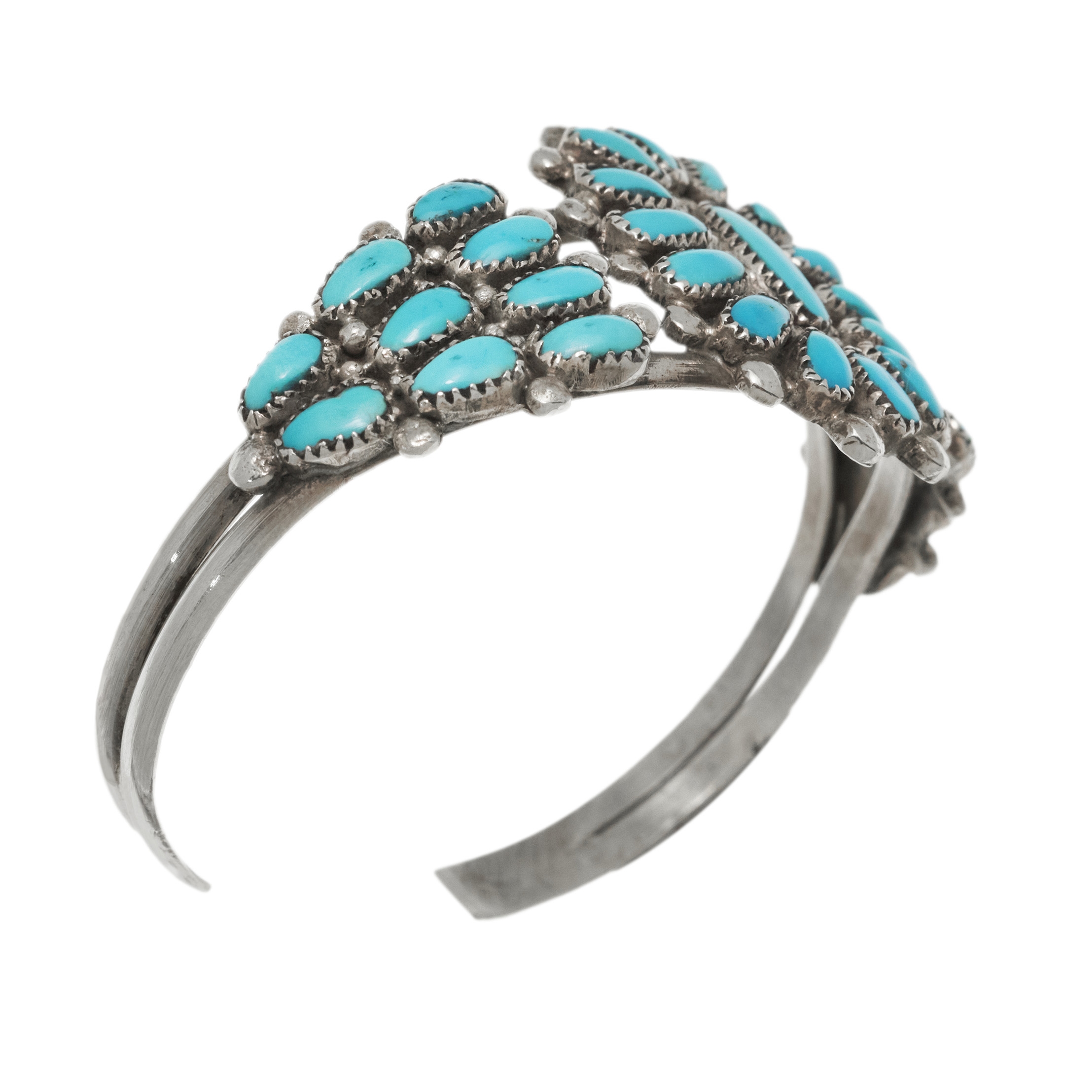 Bracelet Cactus Flower turquoises et argent BR874 - Harpo Paris