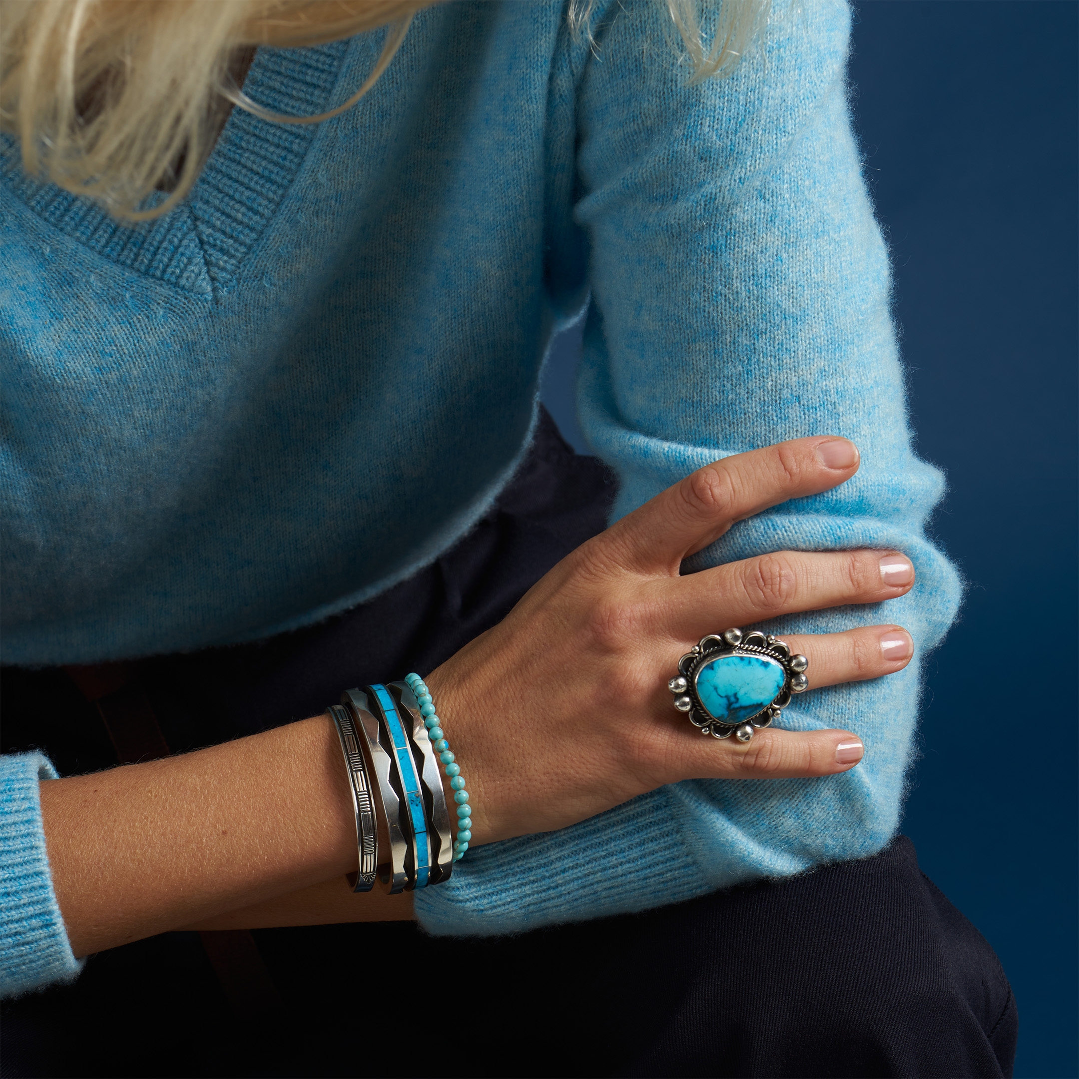 Bracelet en perles de turquoise, B294 - Harpo Paris