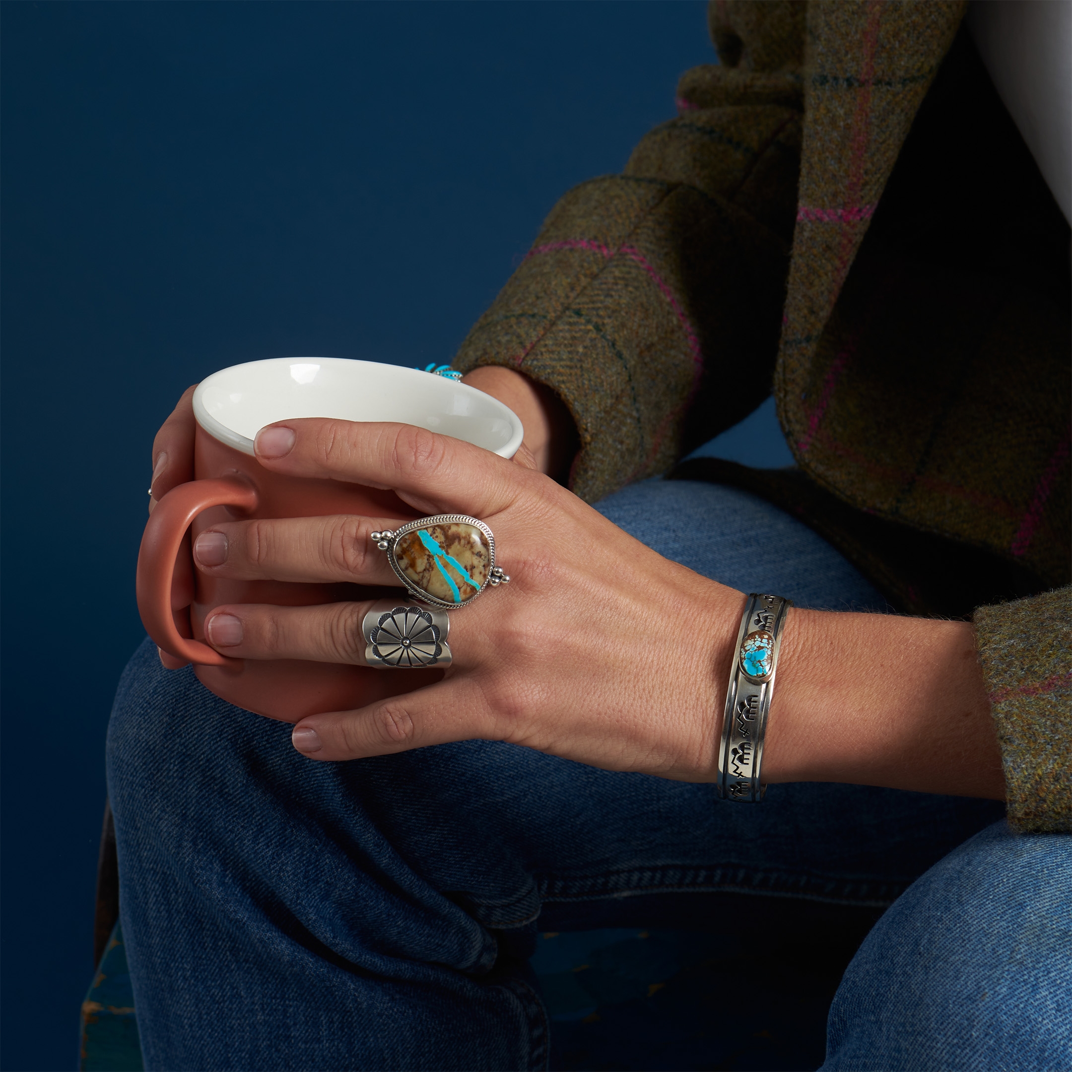 BA1547 turquoise and silver ring - Harpo Paris