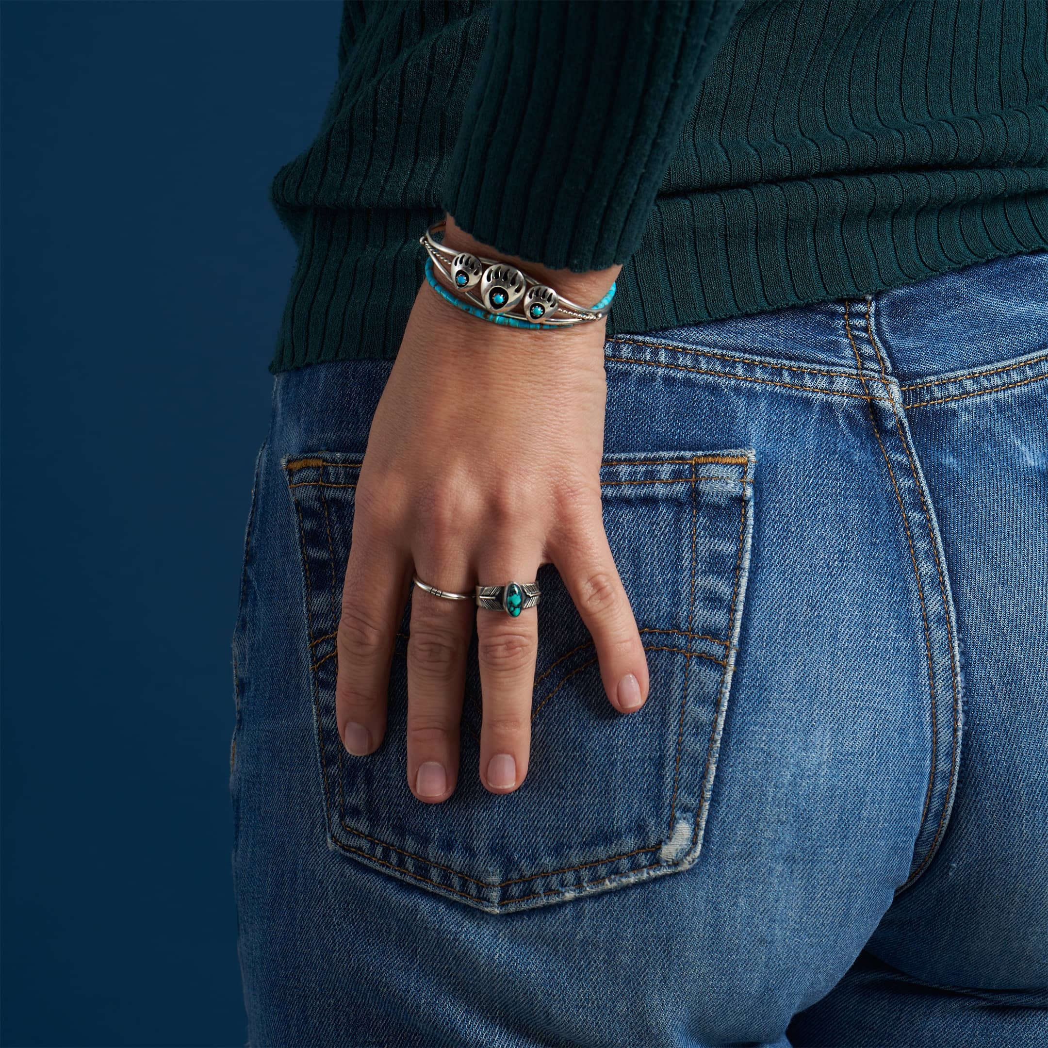 BA1593 silver Navajo ring - Harpo Paris