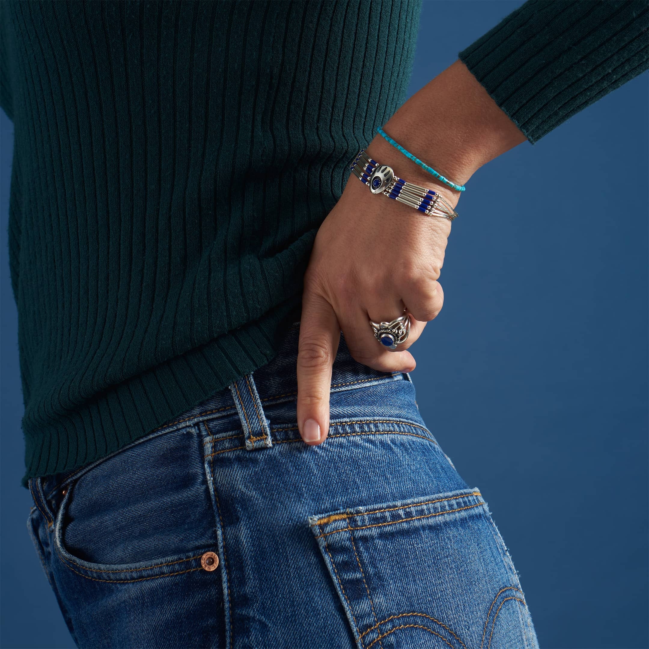 Bear paw liquid silver bracelet B440 - Harpo Paris