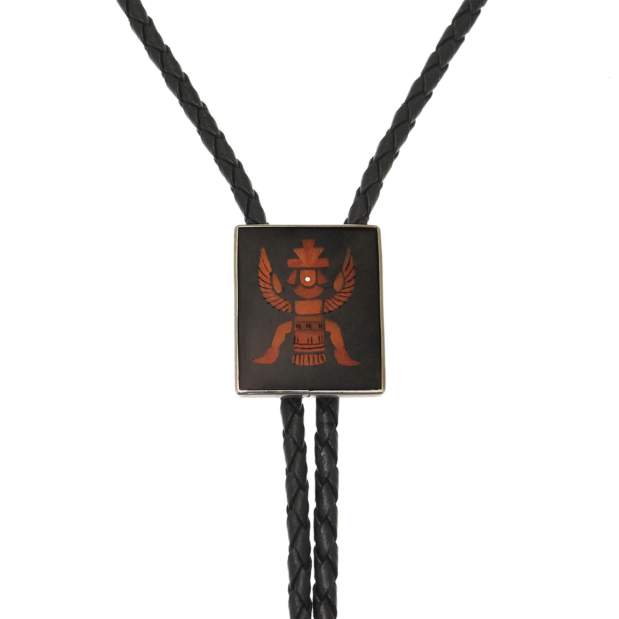 Inlaid Zuni bolo tie representing Knife Wing, BT54 - Harpo Paris