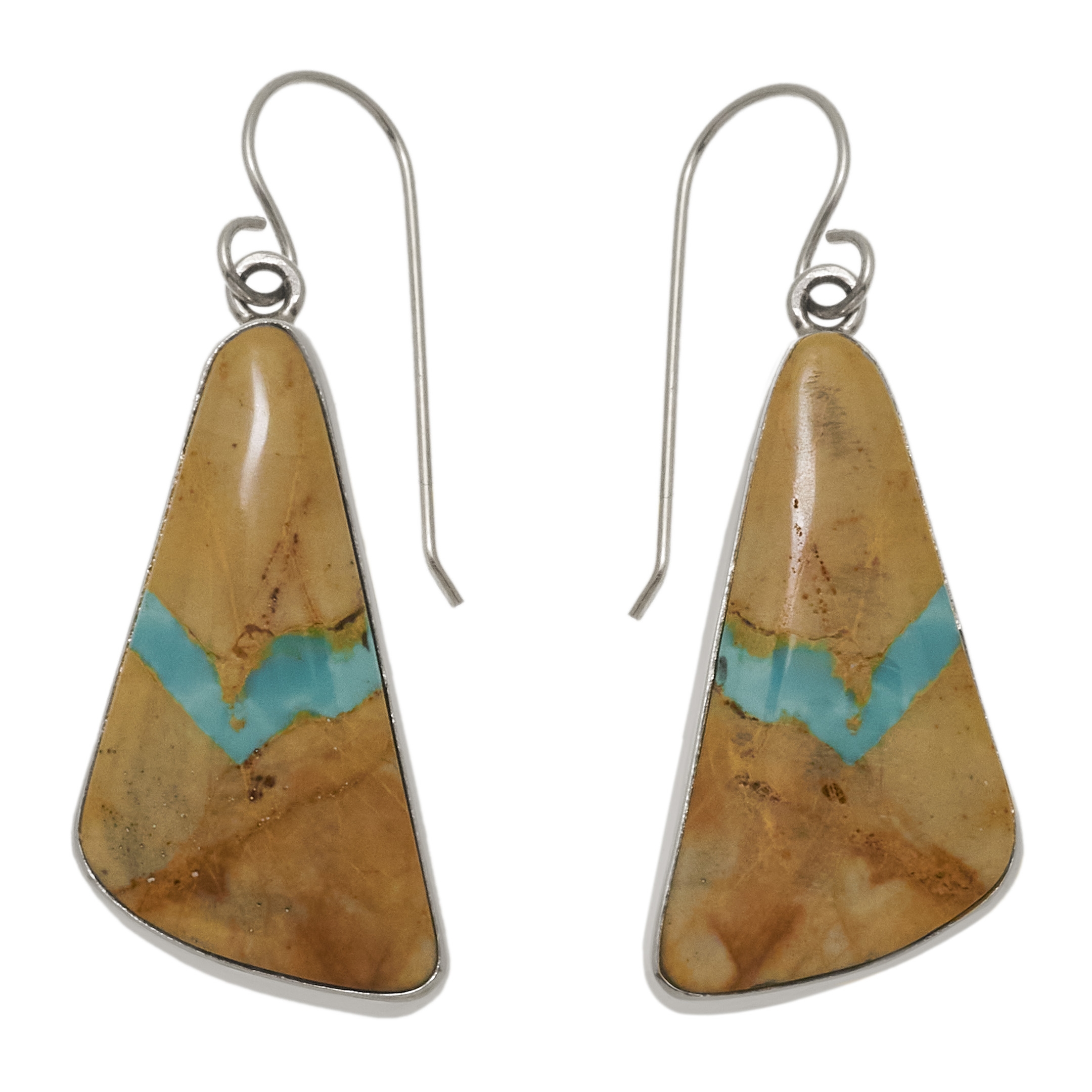 Sliced turquoise earrings BO460 - Harpo Paris