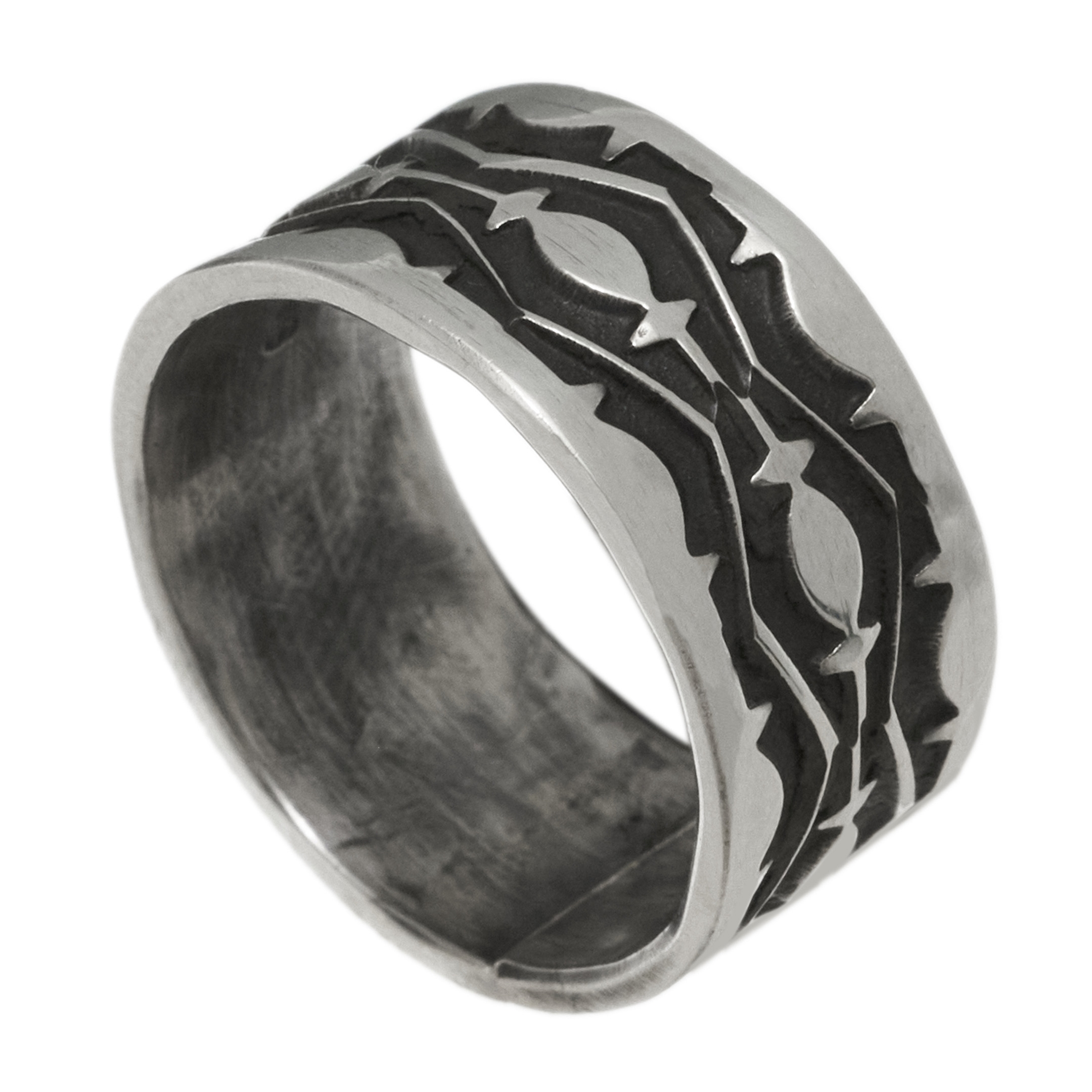 Navajo ring in oxidized silver BA1596 - Harpo Paris