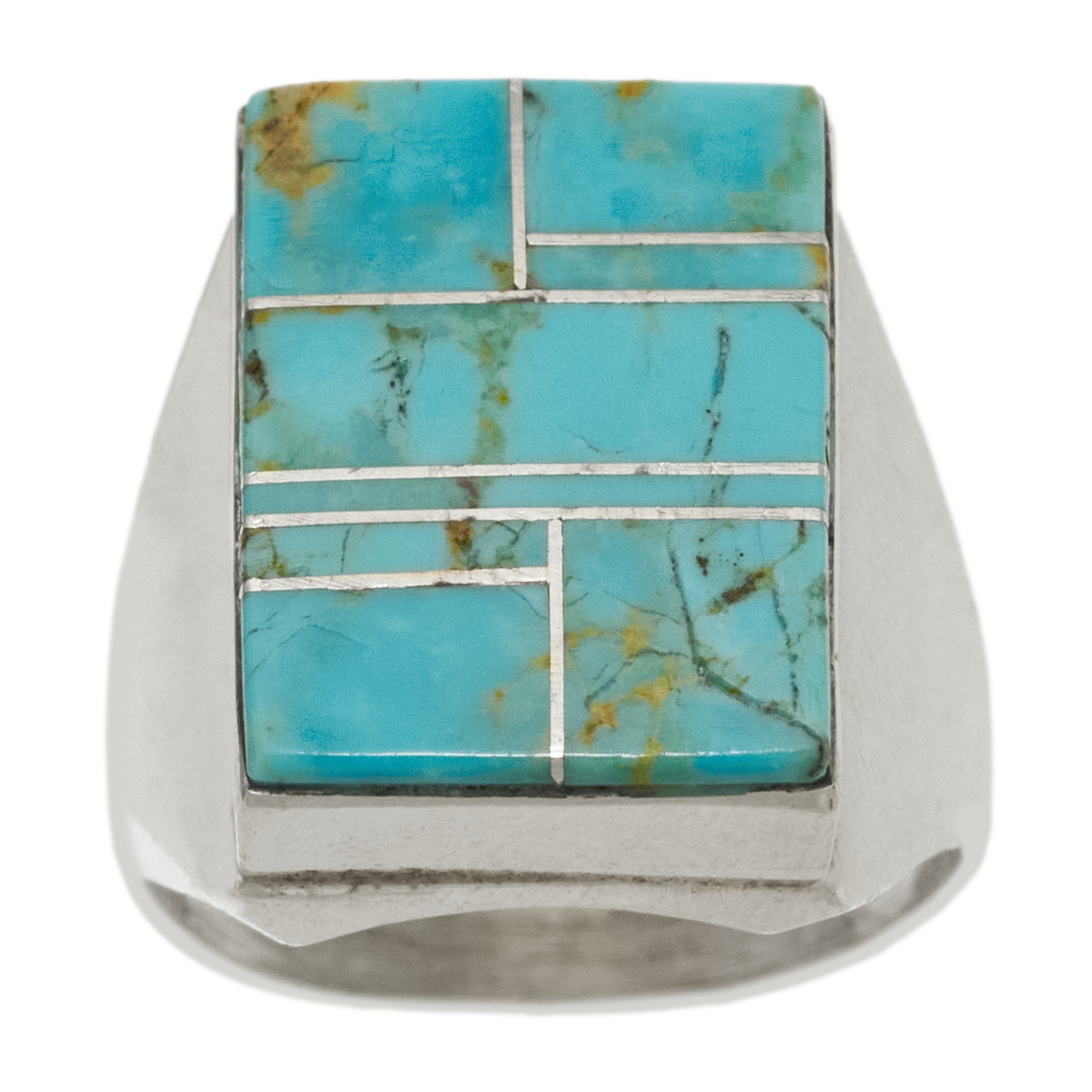 Bague marqueterie turquoise BA1610 - Harpo Paris