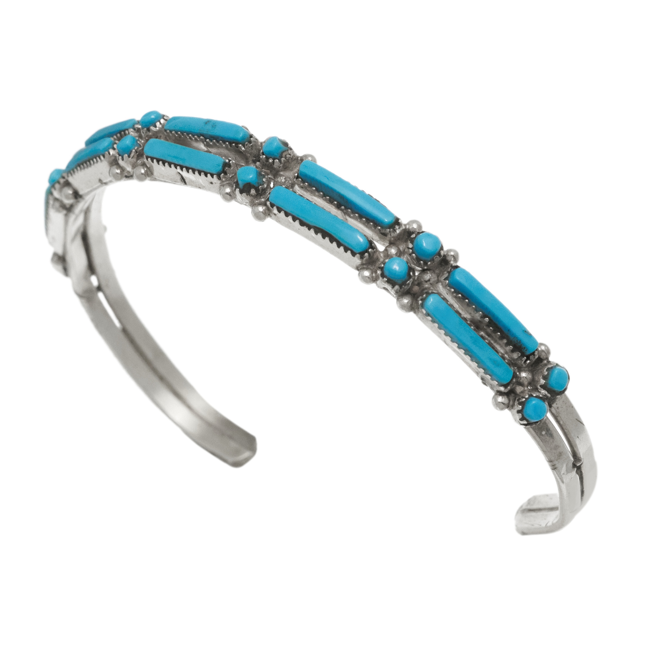 Turquoise and silver bracelet BR880 - Harpo Paris