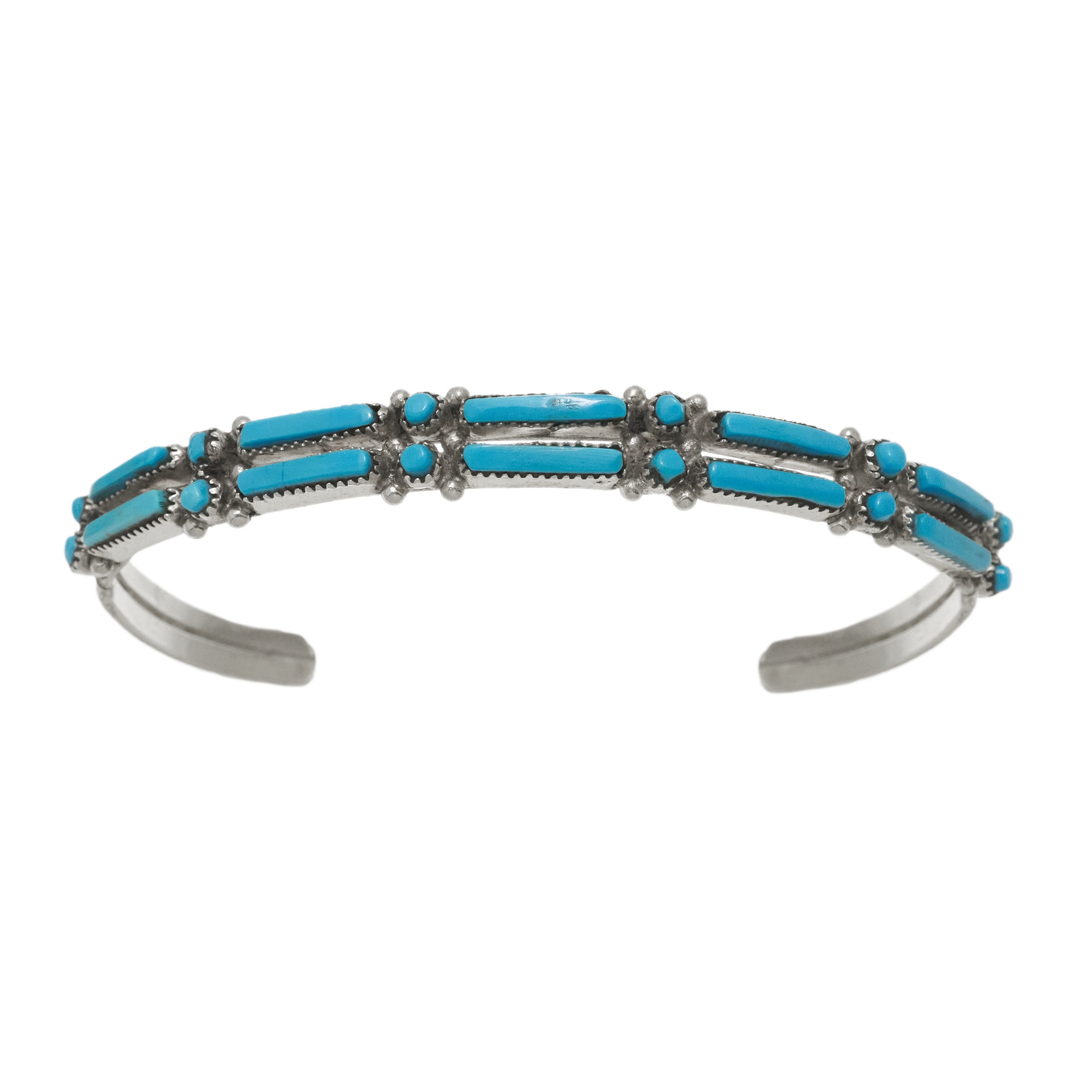 Turquoise and silver bracelet BR880 - Harpo Paris