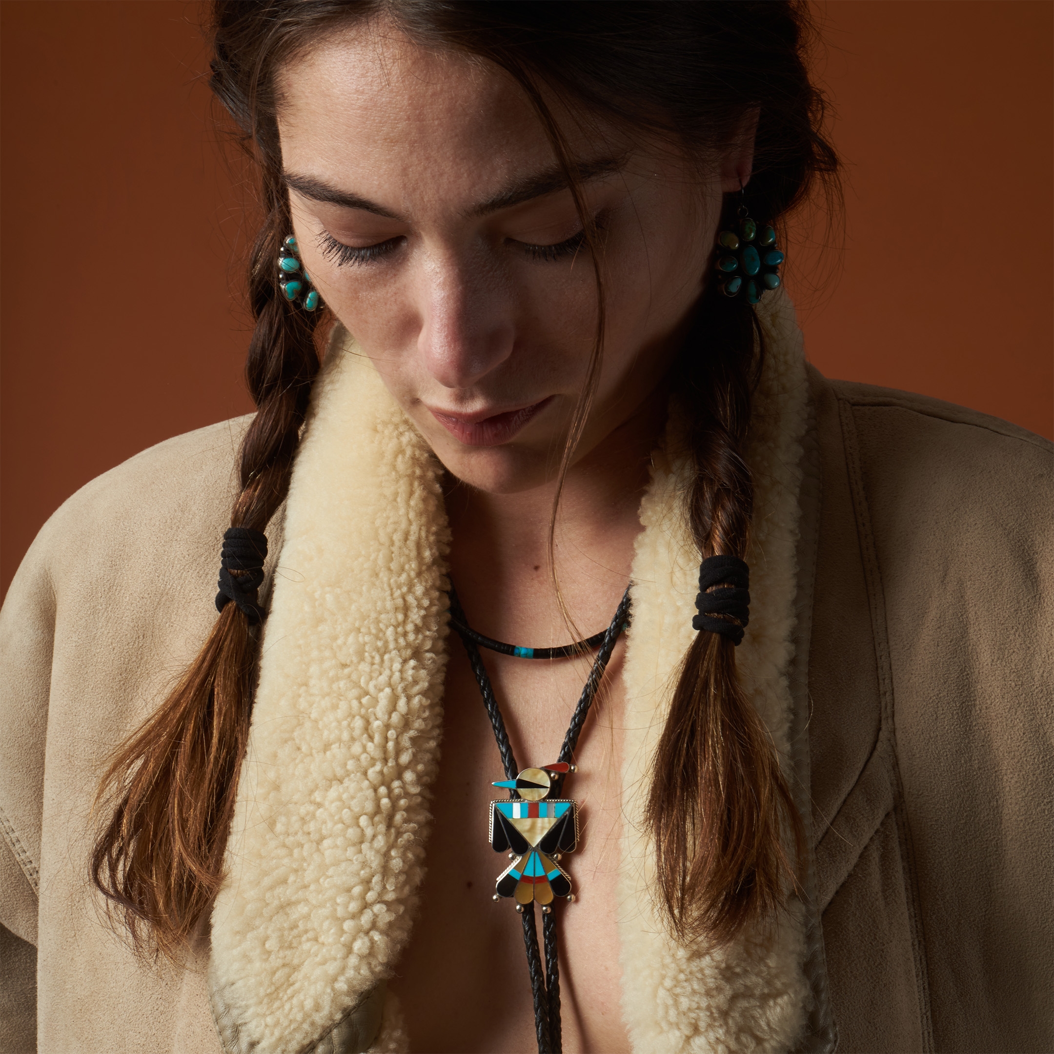 Heishi necklace in black jet and turquoise, COP24 - Harpo Paris