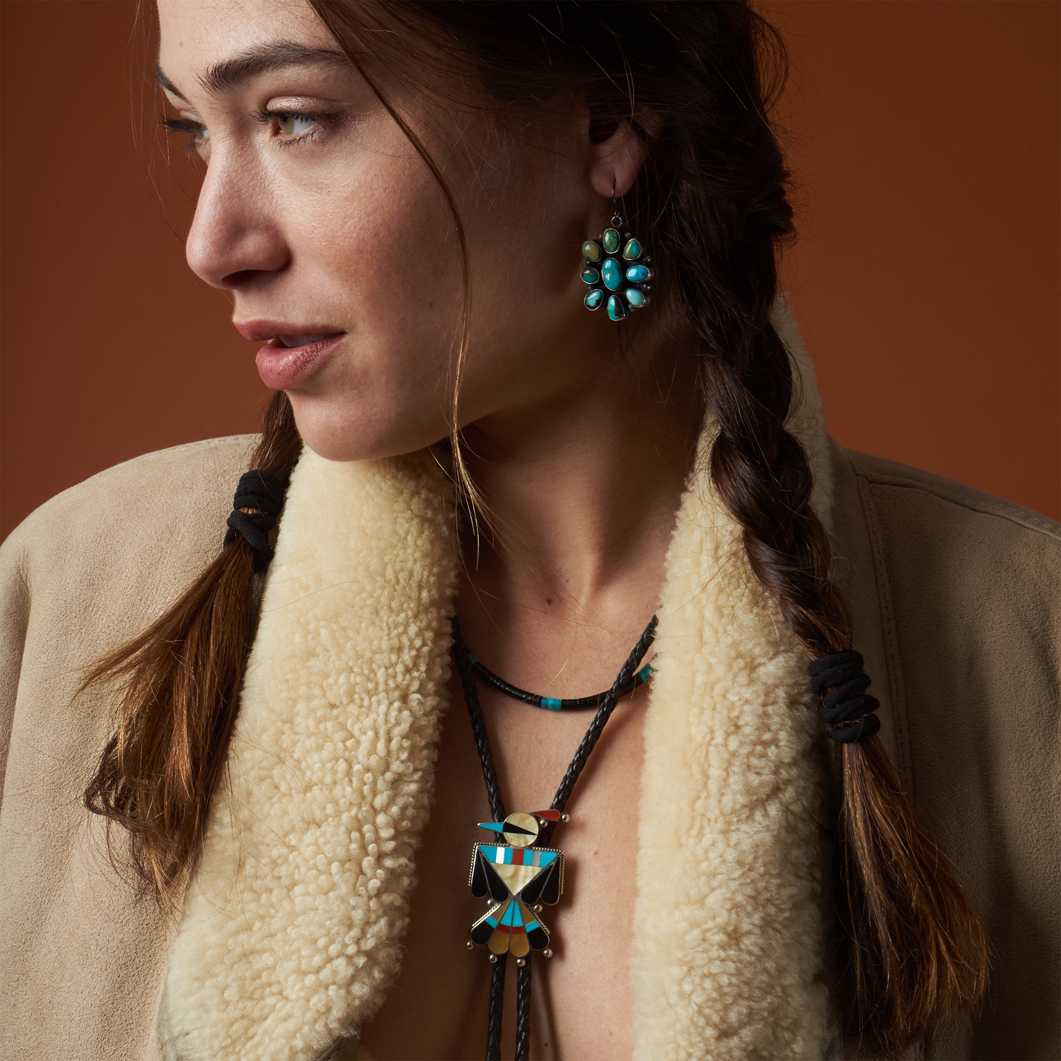 Heishi necklace in black jet and turquoise, COP24 - Harpo Paris