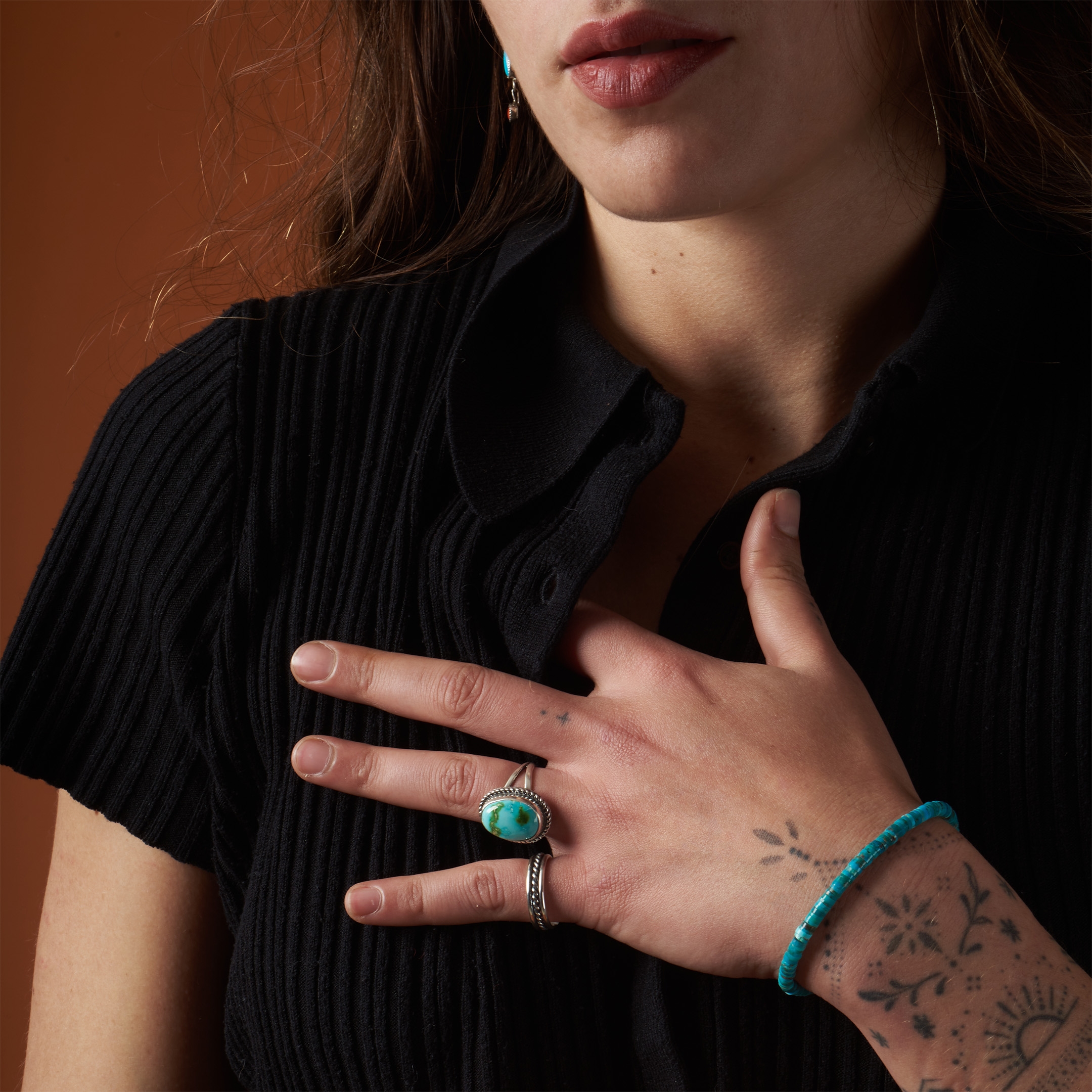 Navajo ring with a silver twist, BAw40 - Harpo Paris