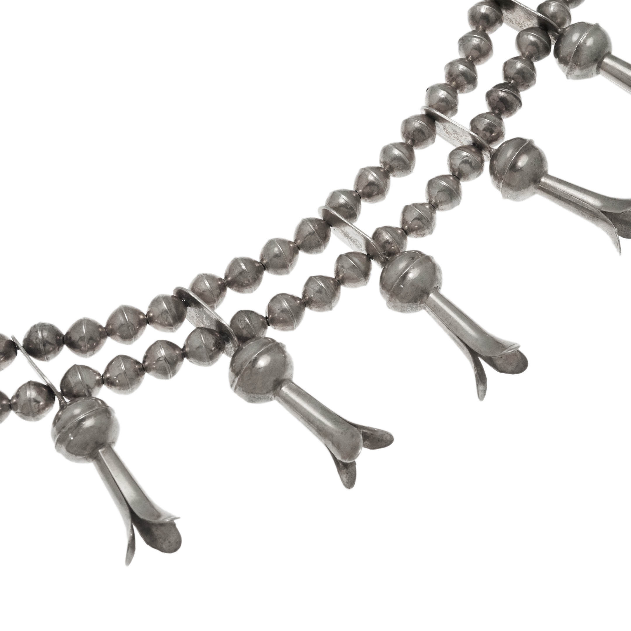Squash Blossom necklace in turquoise and silver CO256 - Harpo Paris