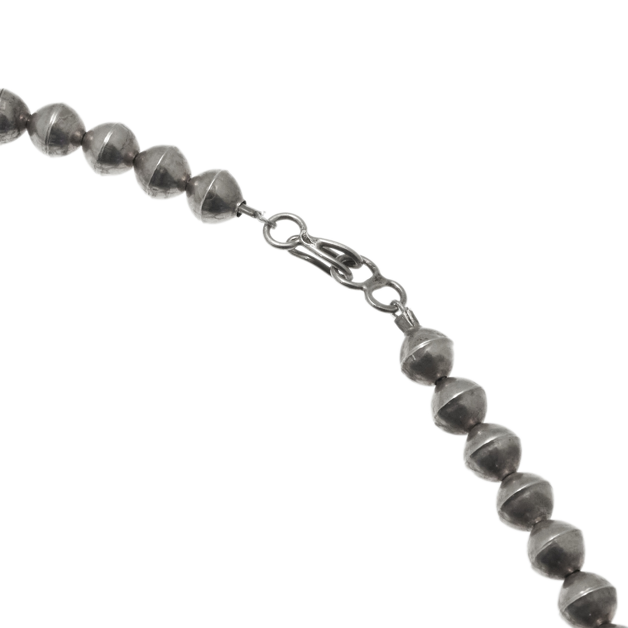 Squash Blossom necklace in turquoise and silver CO256 - Harpo Paris