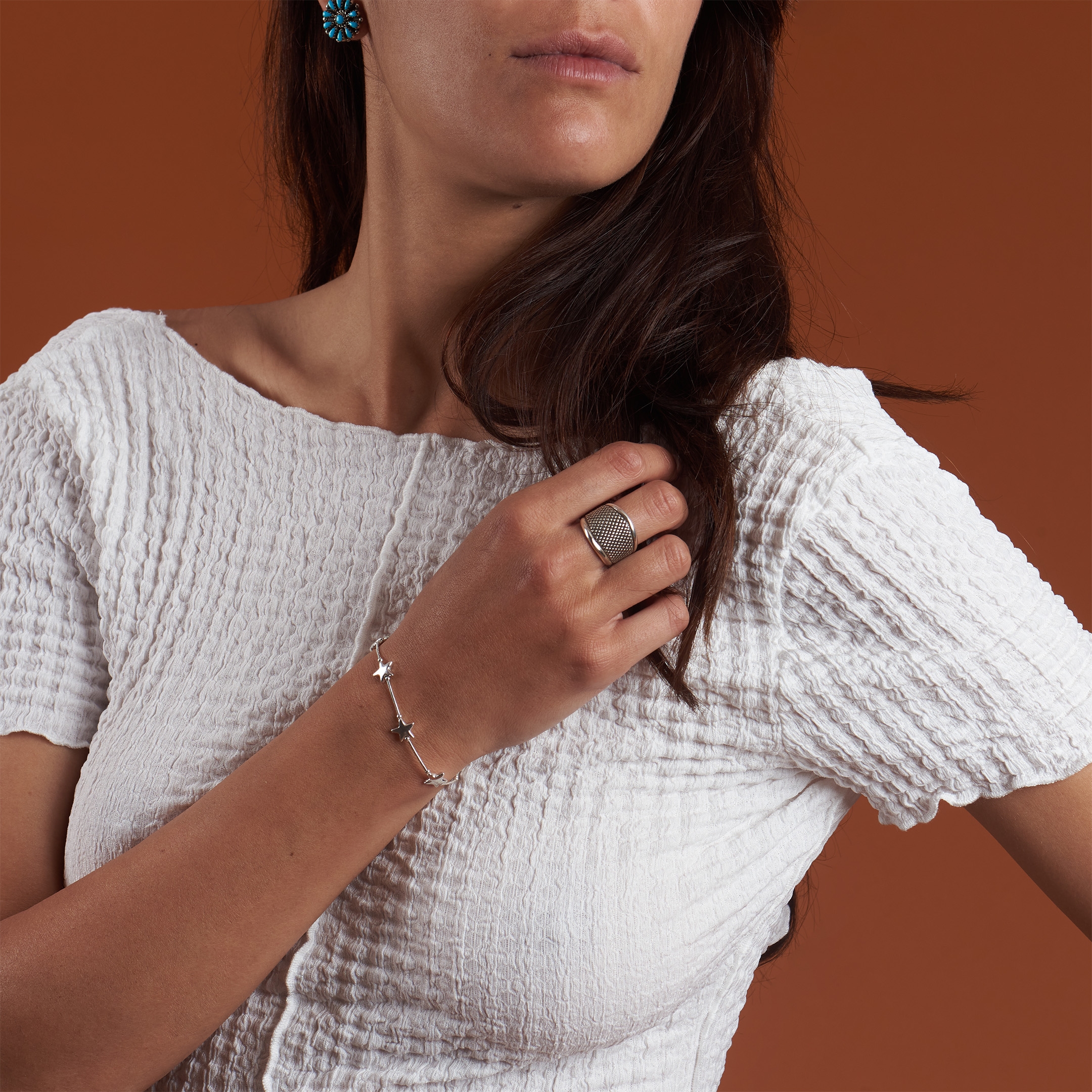 BRw103 silver stars bracelet - Harpo Paris