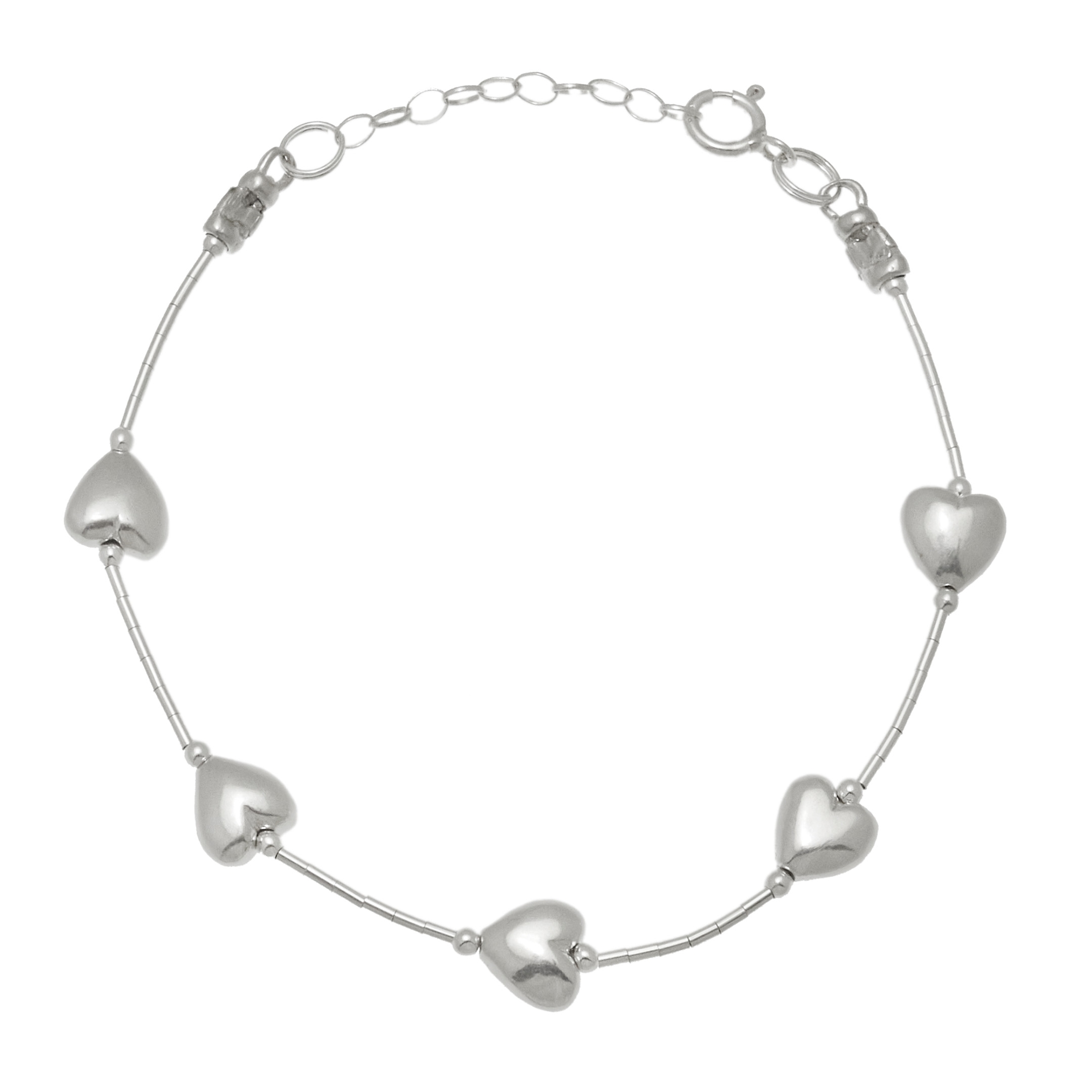 Silver hearts bracelet BRw104 - Harpo Paris