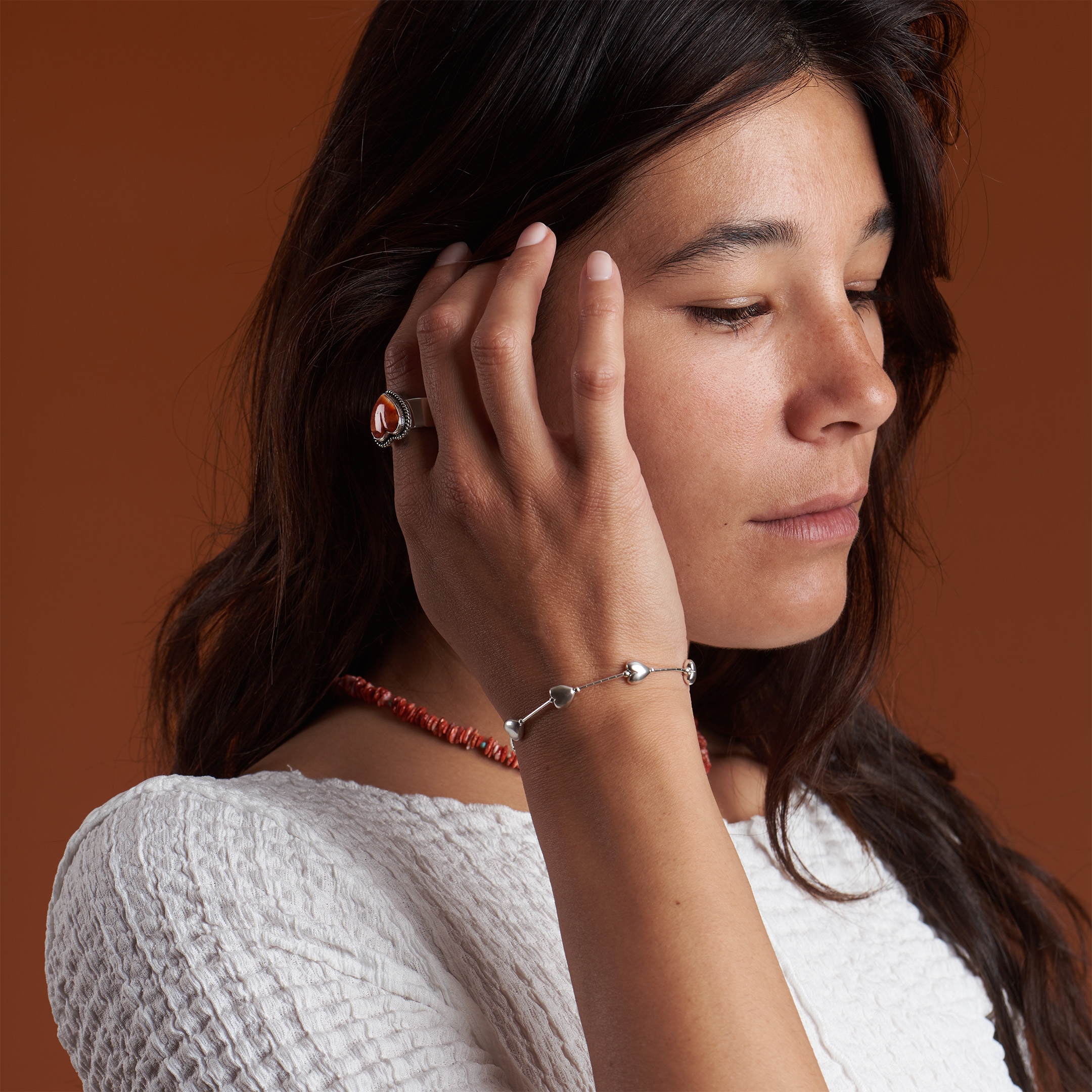 BRw104 bracelet coeurs argent - Harpo Paris