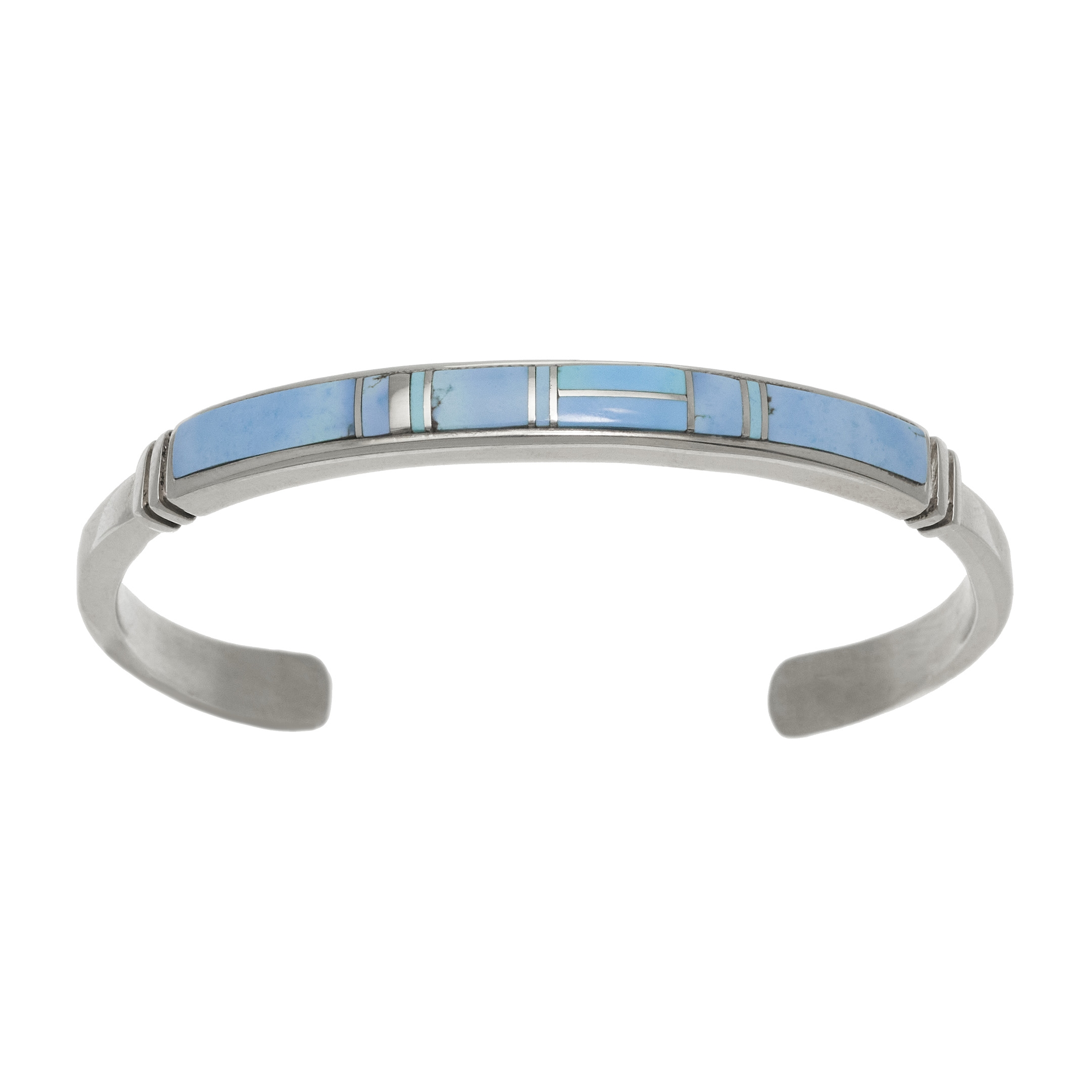 Inlaid turquoise and silver bracelet BR901 - Harpo Paris