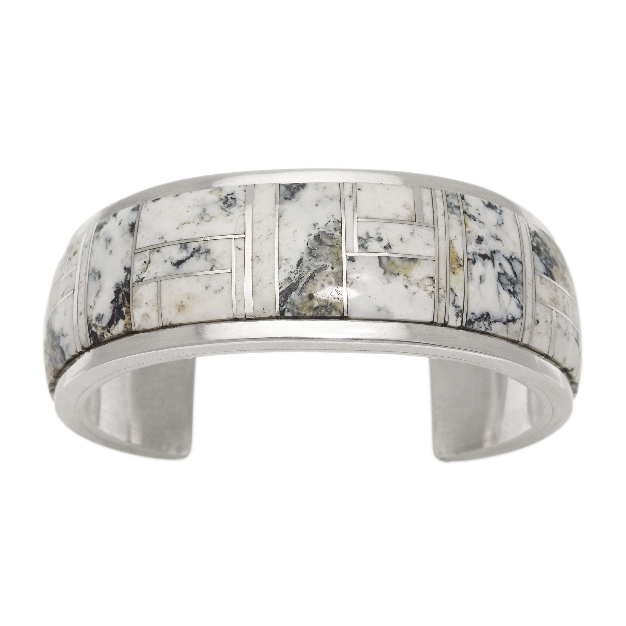 Men bracelet in WB inlay and silver BR900 - Harpo Paris