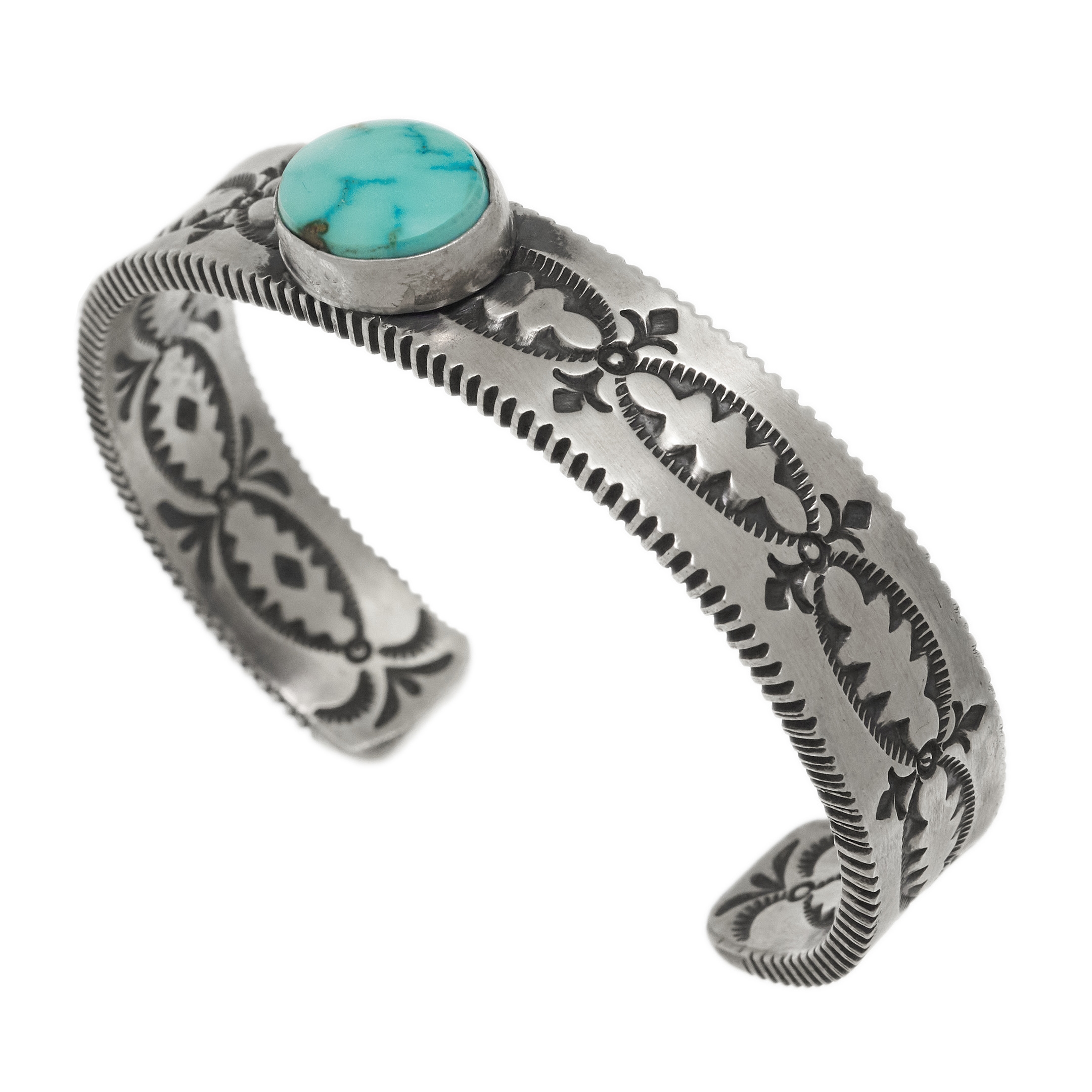 Turquoise matte silver bracelet BR902 - Harpo Paris