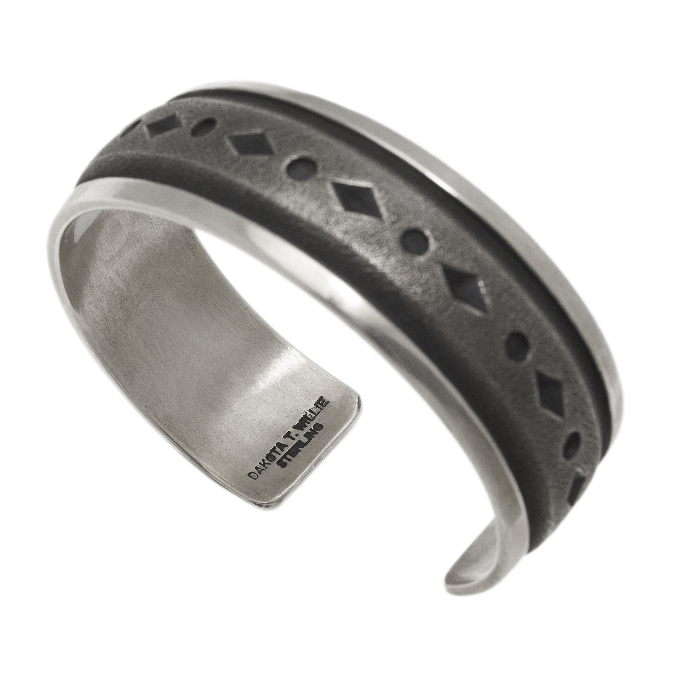 Navajo sandcast Bracelet in sterling silver BR903 - Harpo Paris