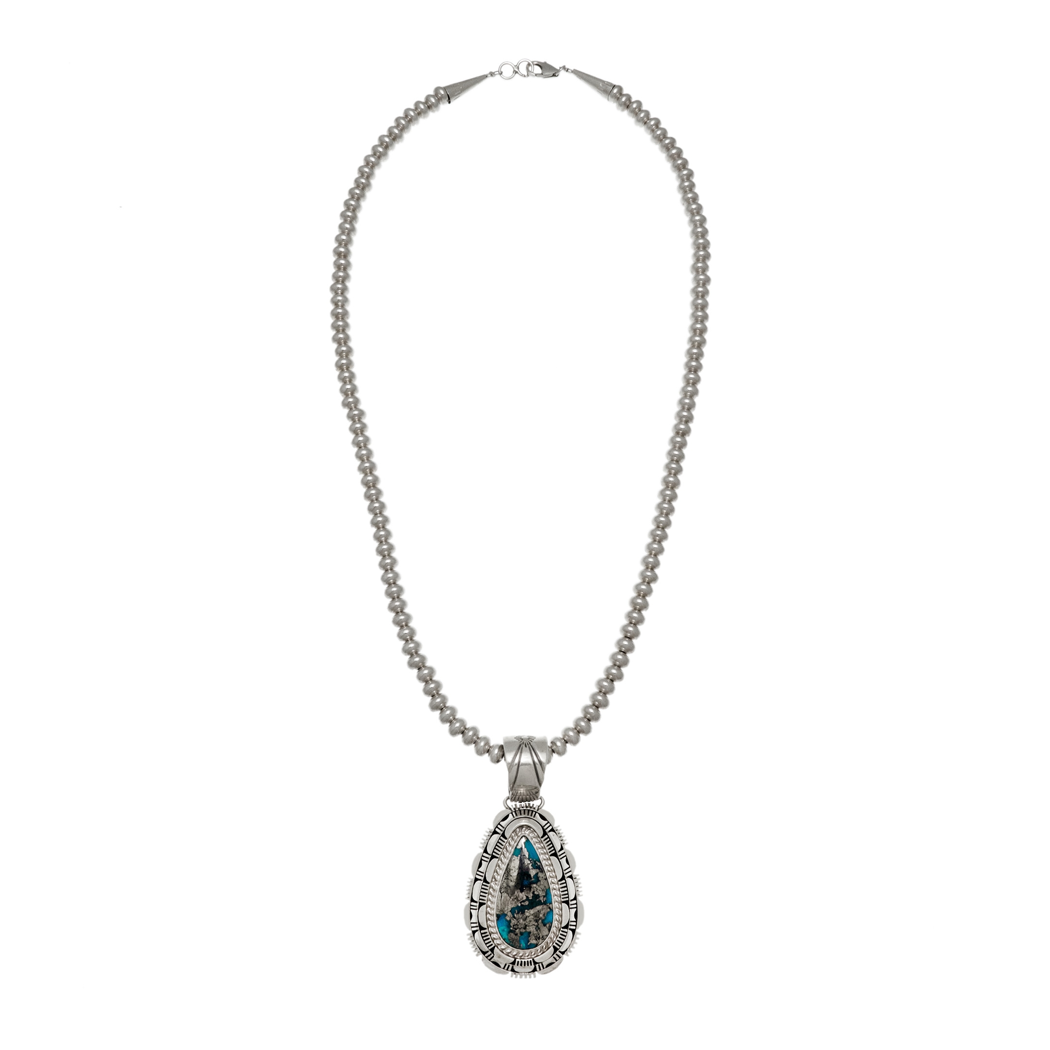 Pendentif turquoise argent PE593 - Harpo Paris