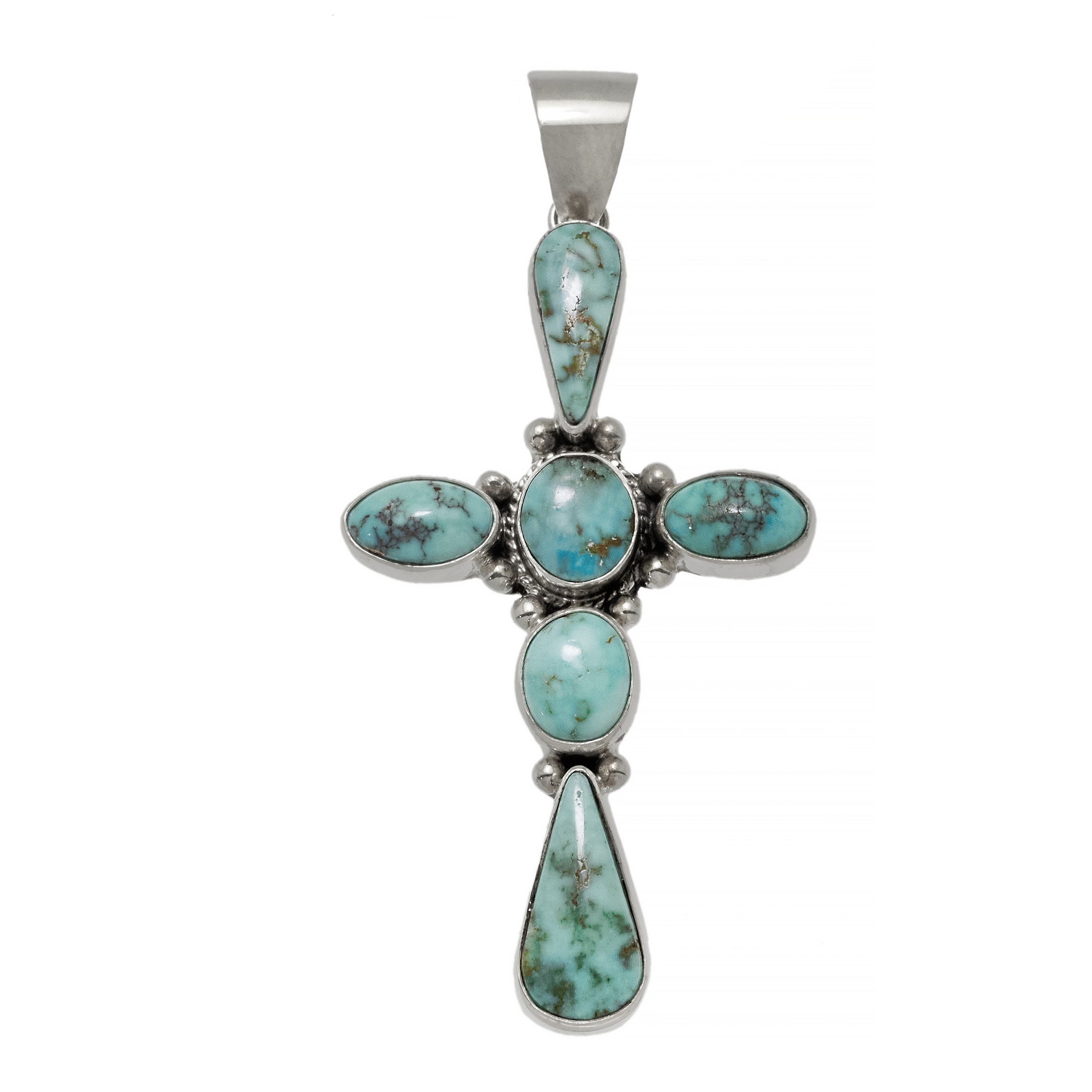 Turquoise and silver pendant PE592 - Harpo Paris