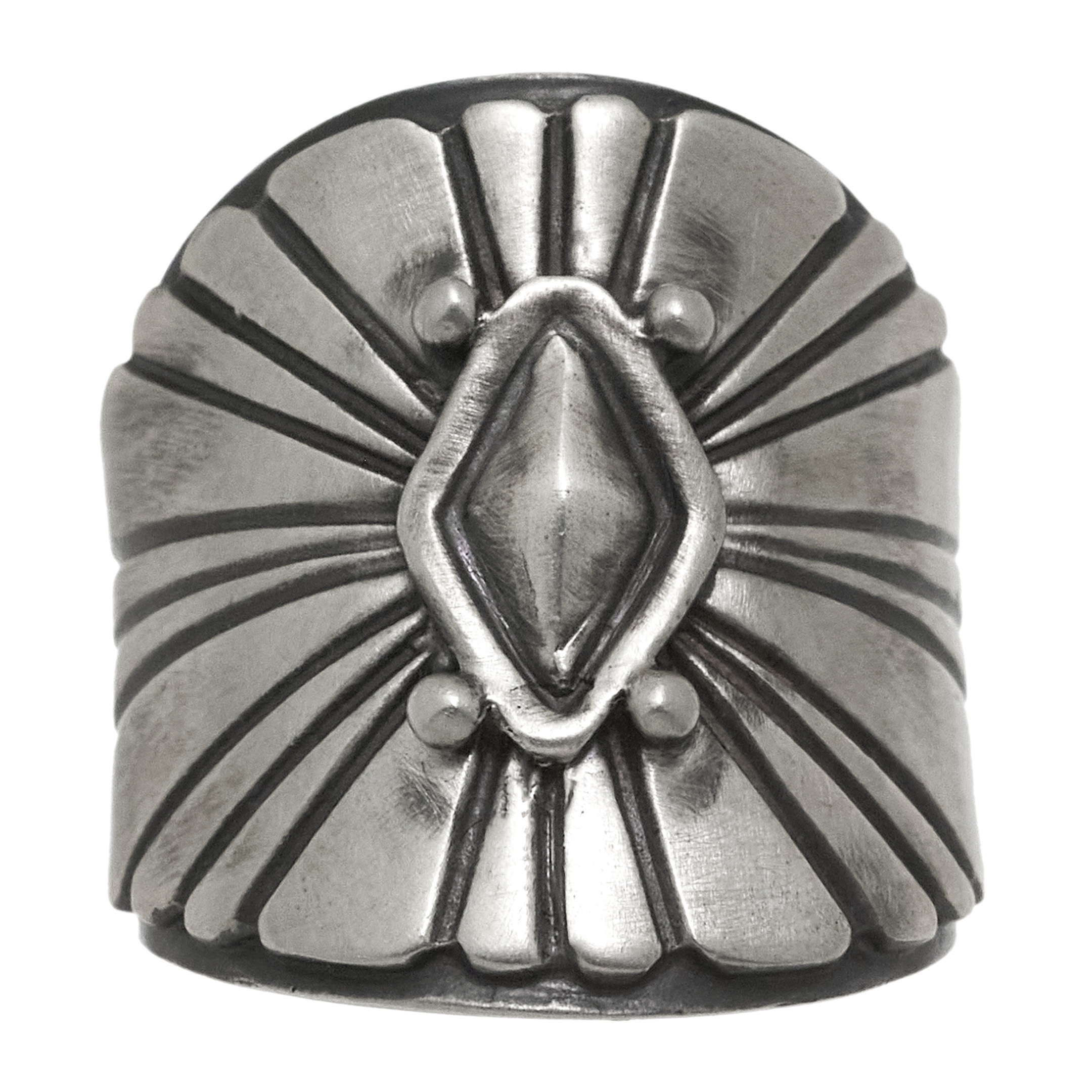 Bague Navajo en argent mat BA1623 - Harpo Paris