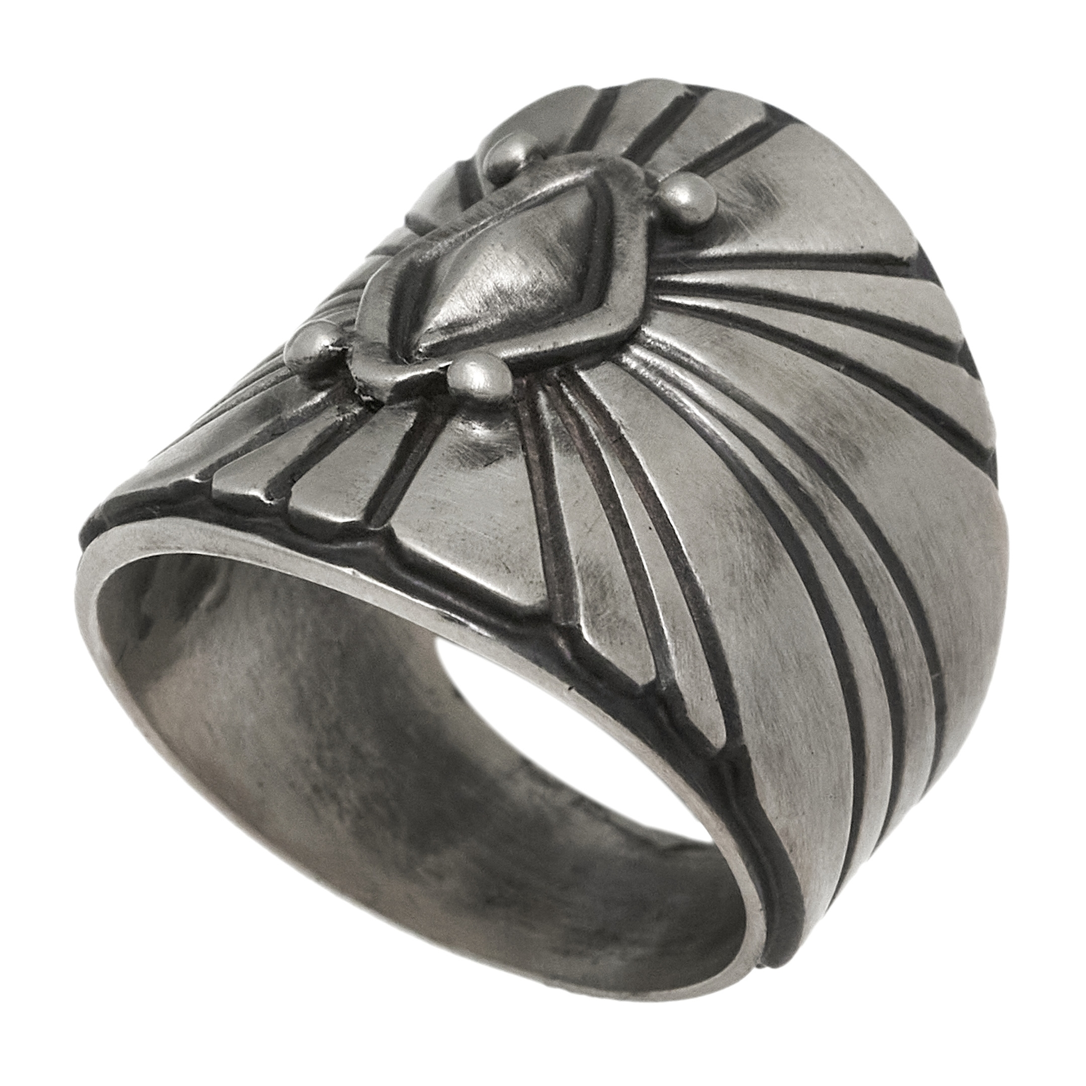 Bague Navajo en argent mat BA1623 - Harpo Paris