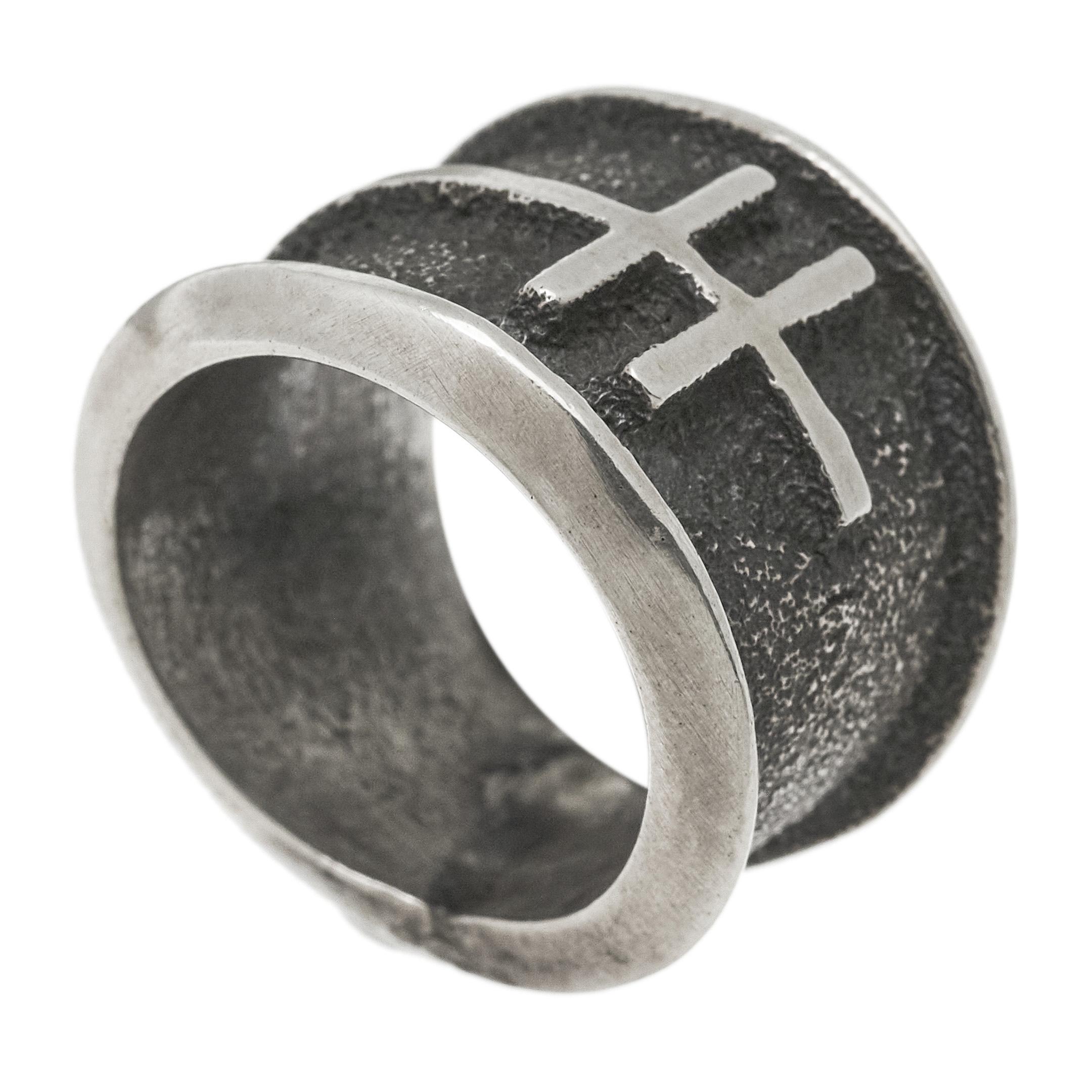 Bague Navajo en argent mat BA1633 - Harpo Paris
