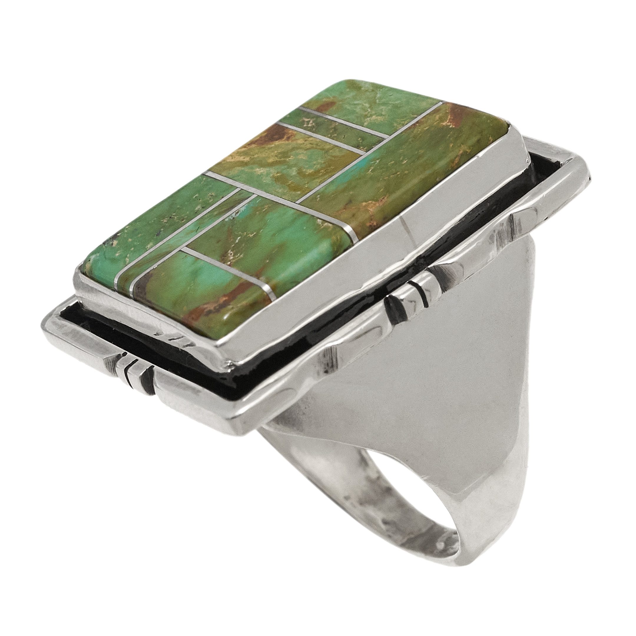 Turquoise channel inlay ring BA1645 - Harpo Paris