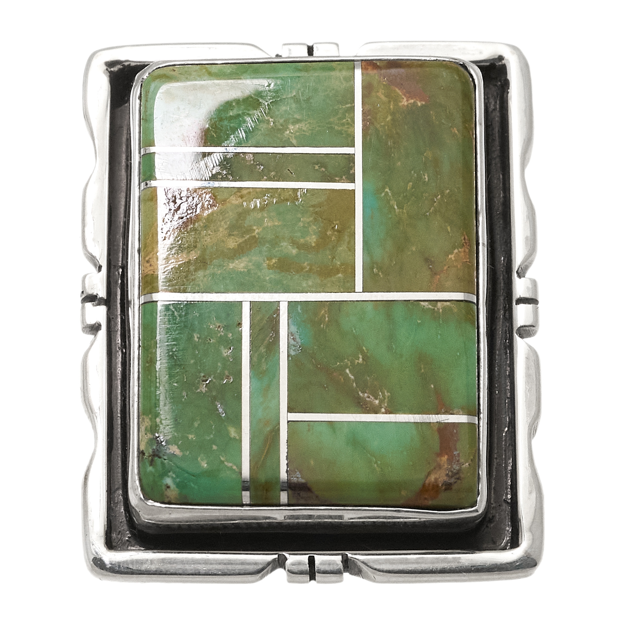 Turquoise channel inlay ring BA1645 - Harpo Paris