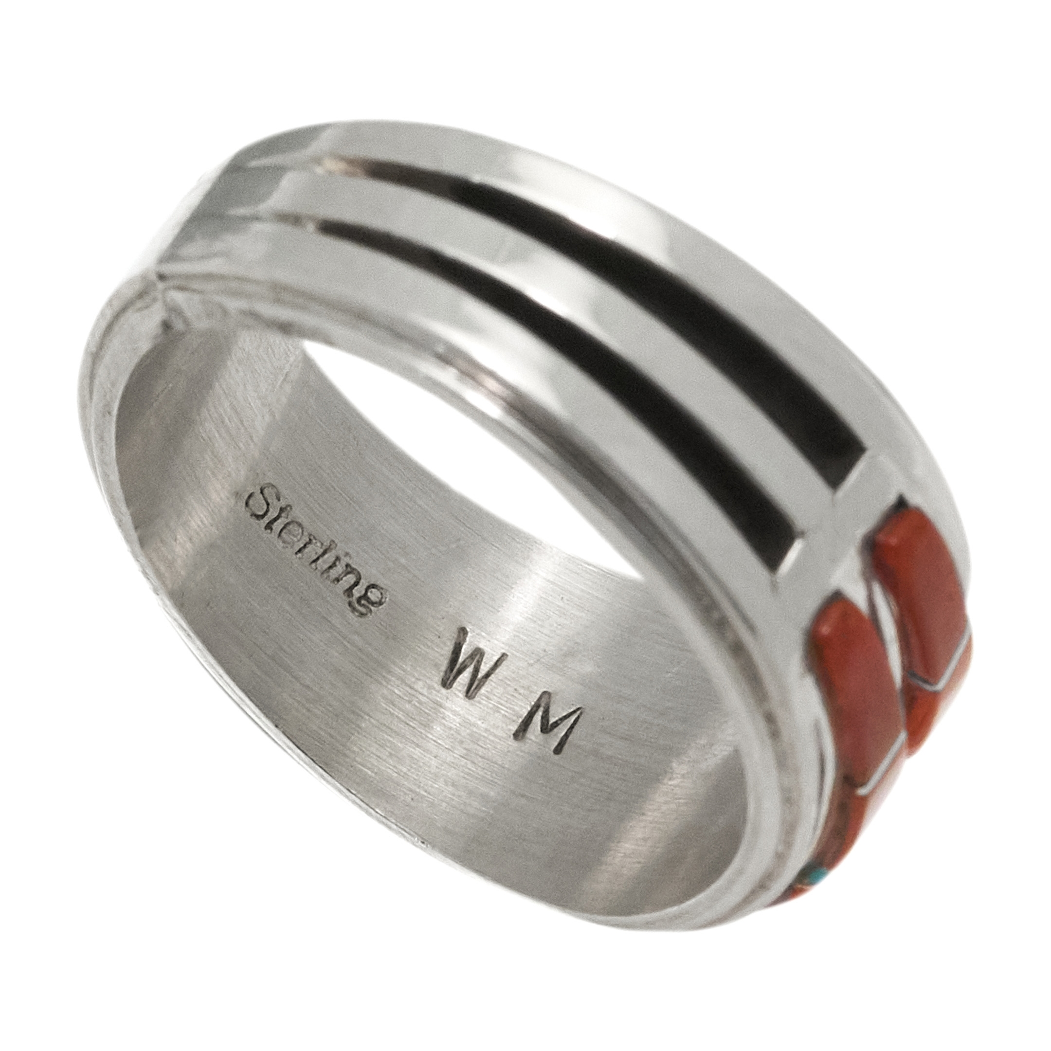 Inlay ring in turquoise and silver BA1651 - Harpo Paris