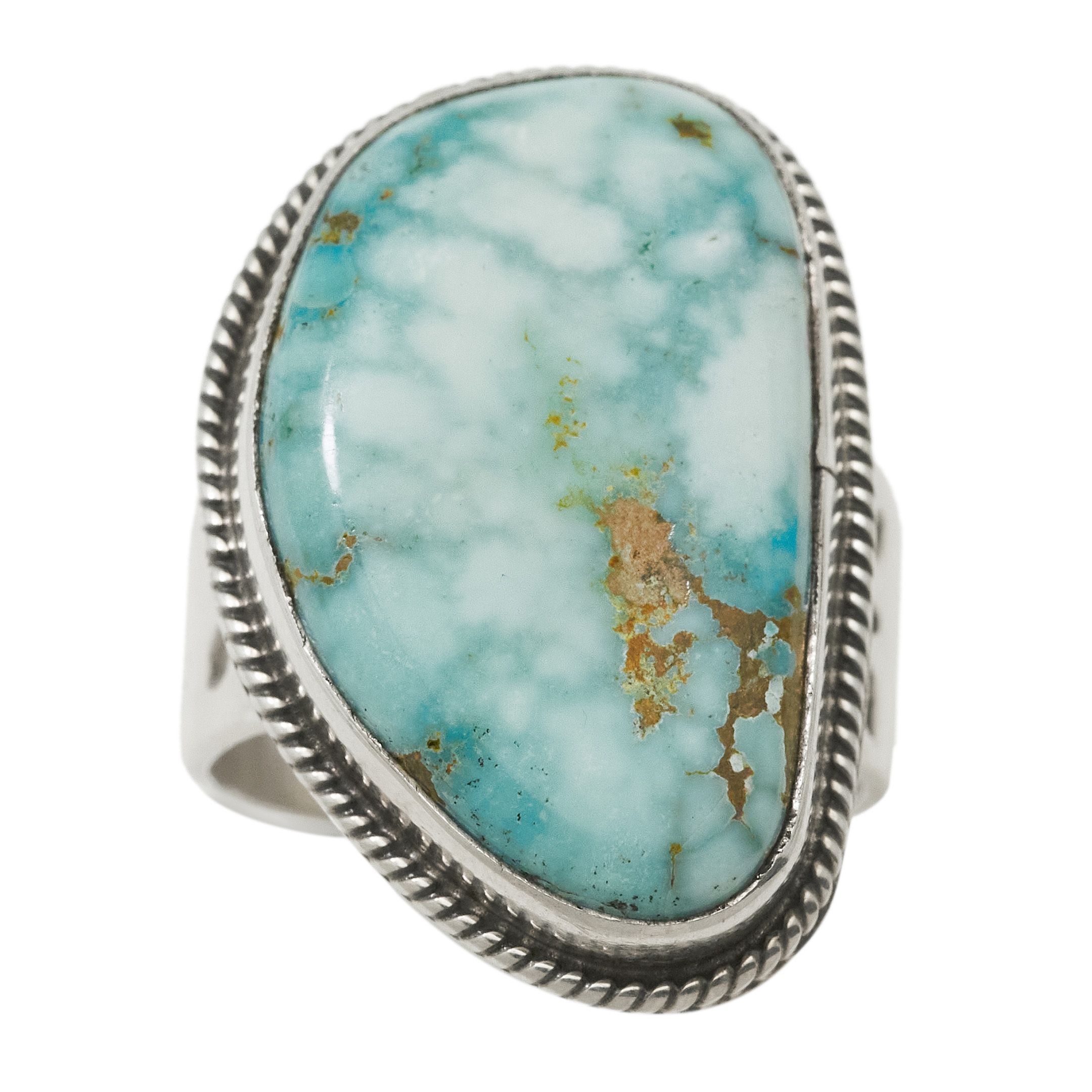 Bague Navajo en argent sertie d'une turquoise BA1674 - Harpo Paris
