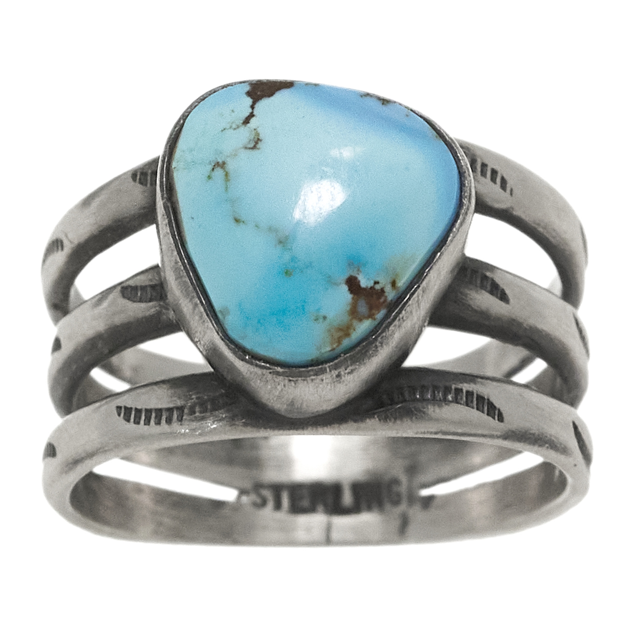 Bague en argent et turquoise BA1675 - Harpo Paris