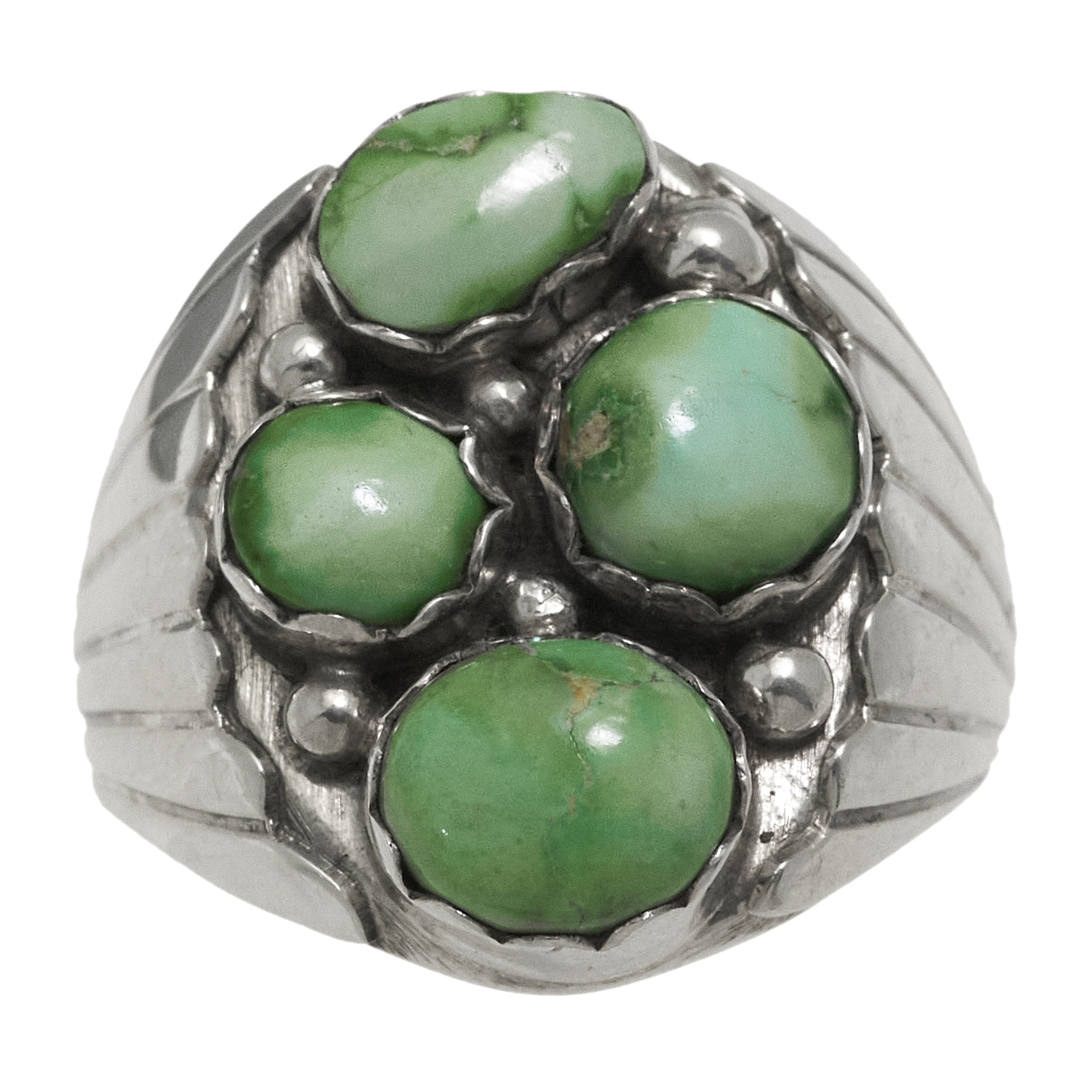 Navajo ring for men in turquoise and silver, BA1677 - Harpo Paris