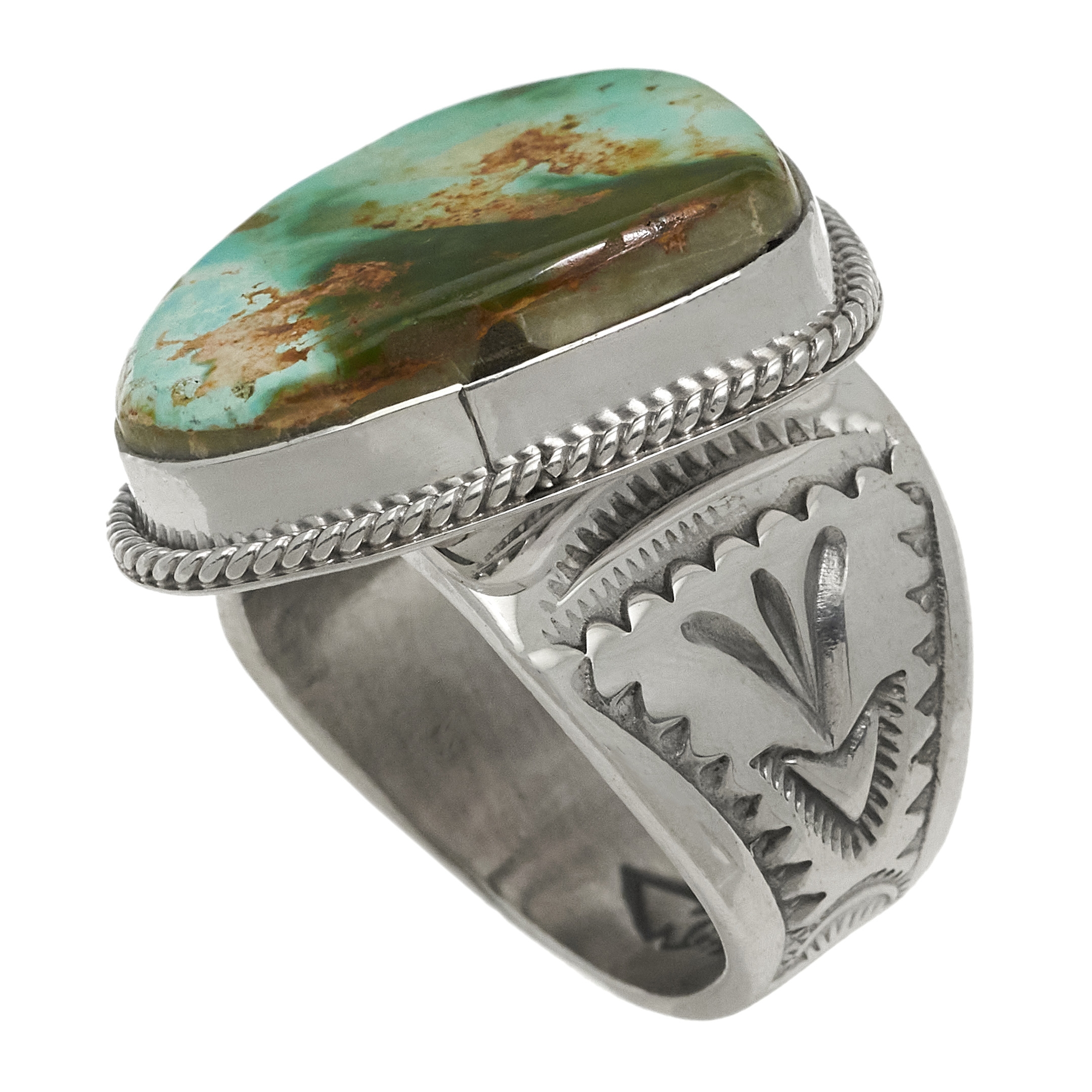 Bague Navajo en turquoise et argent BA1684 - Harpo Paris