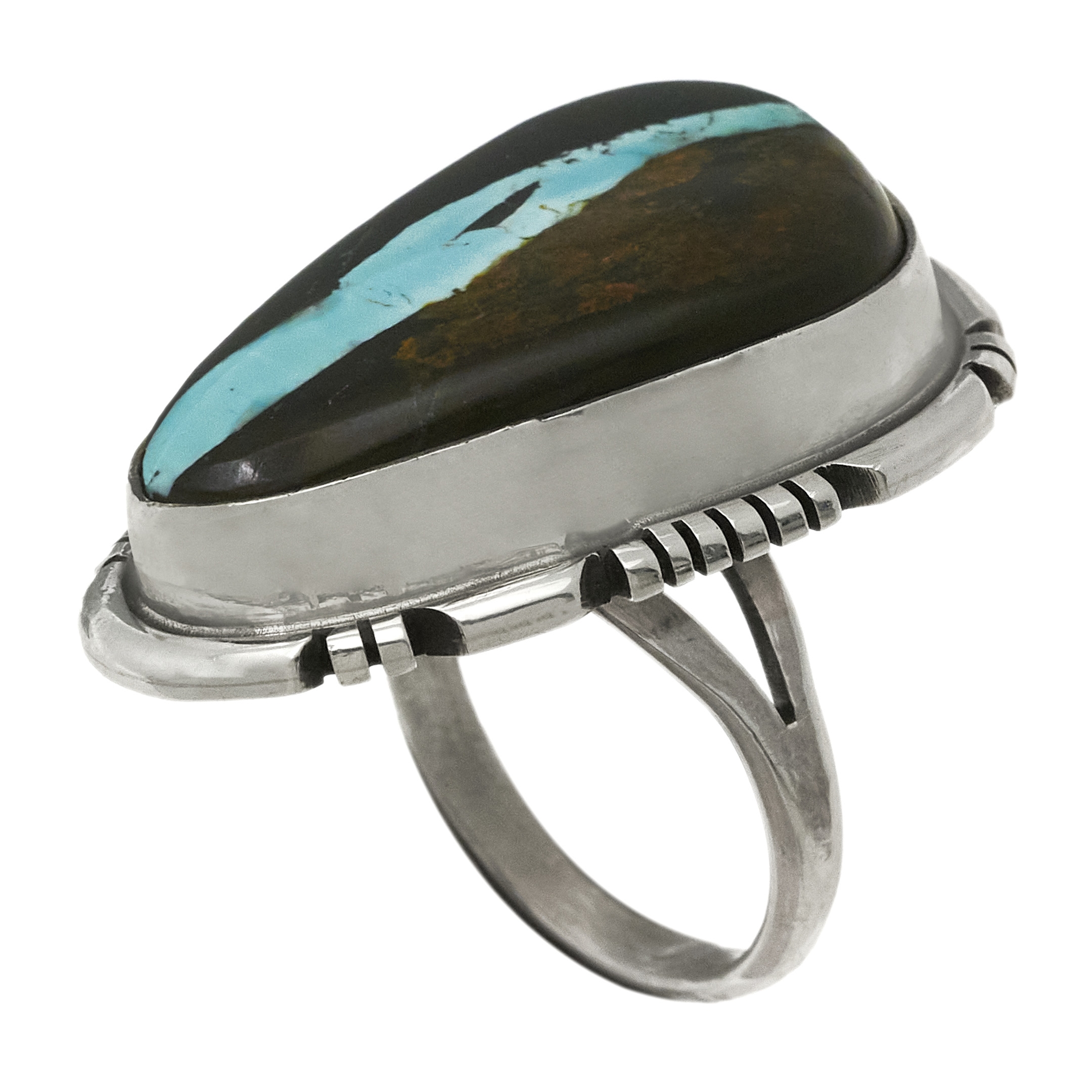 Bague en turquoise et argent BA1688 - Harpo Paris
