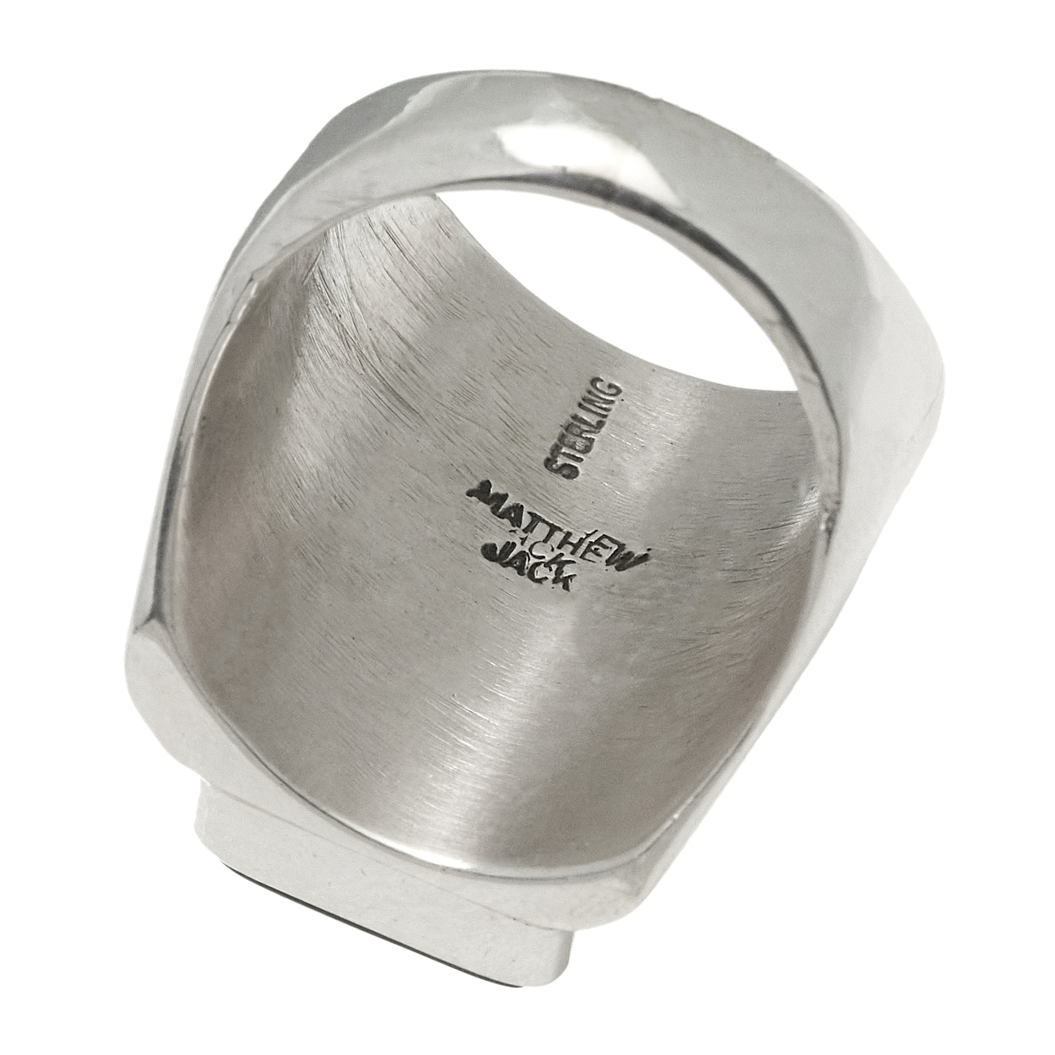 Micro-inlay and sterling silver Navajo ring BA1700 - Harpo Paris