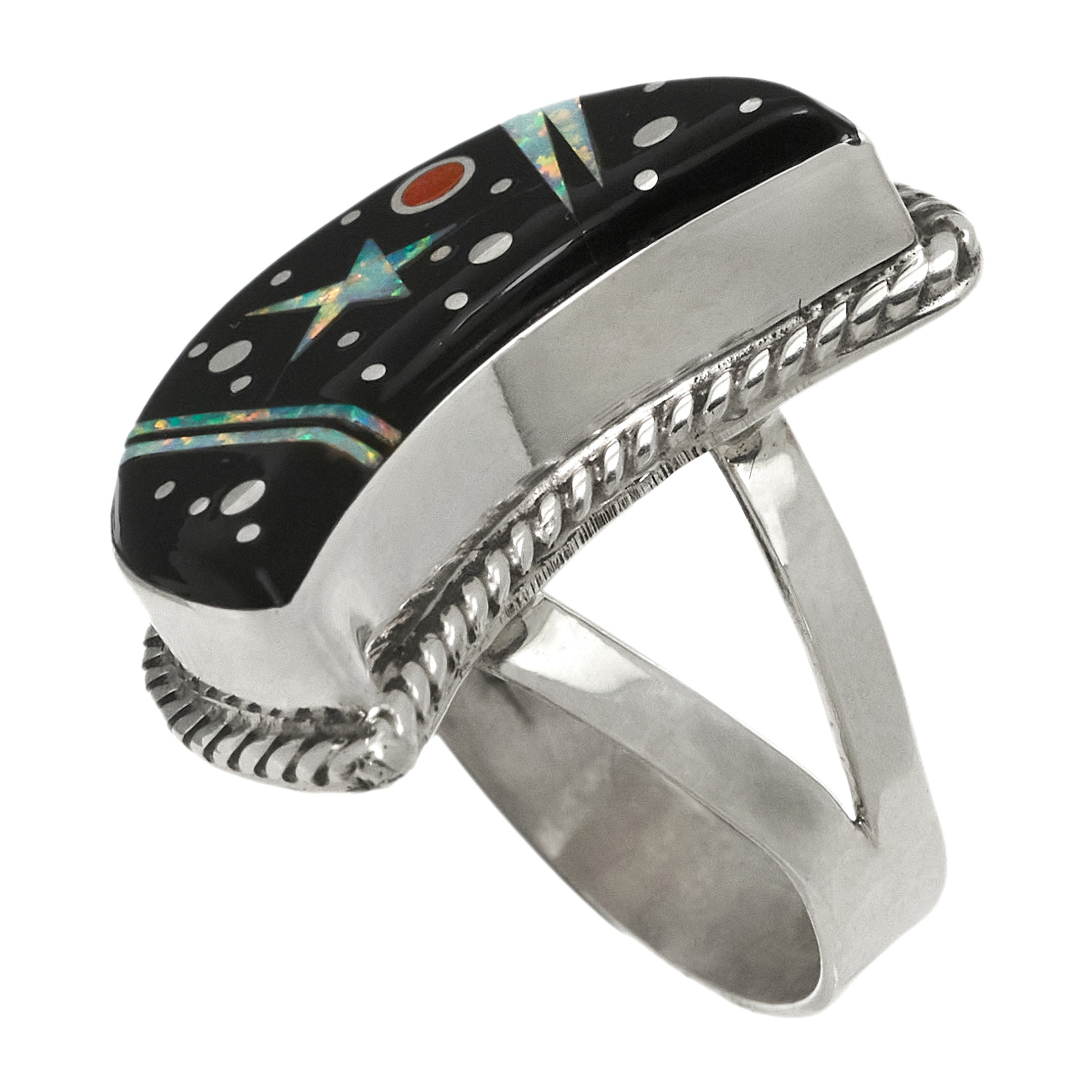 Ring in micro-inlay and silver BA1694 - Harpo Paris