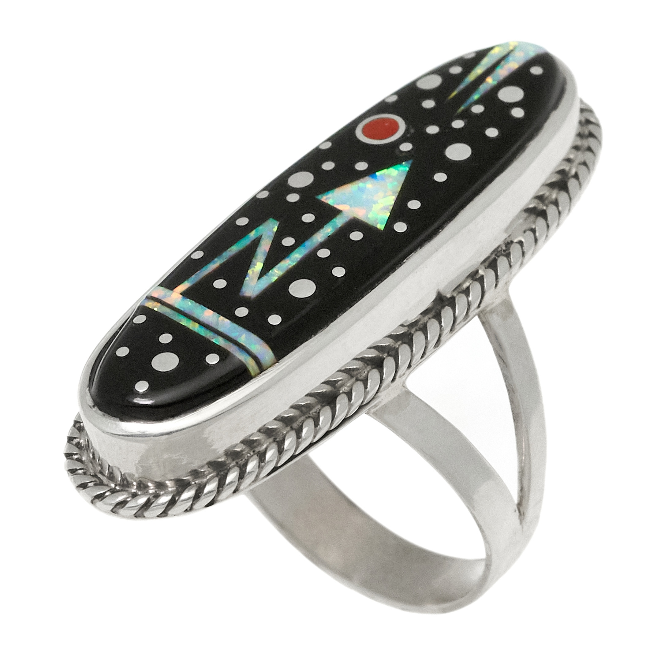 Ring in micro-inlay and silver BA1697 - Harpo Paris