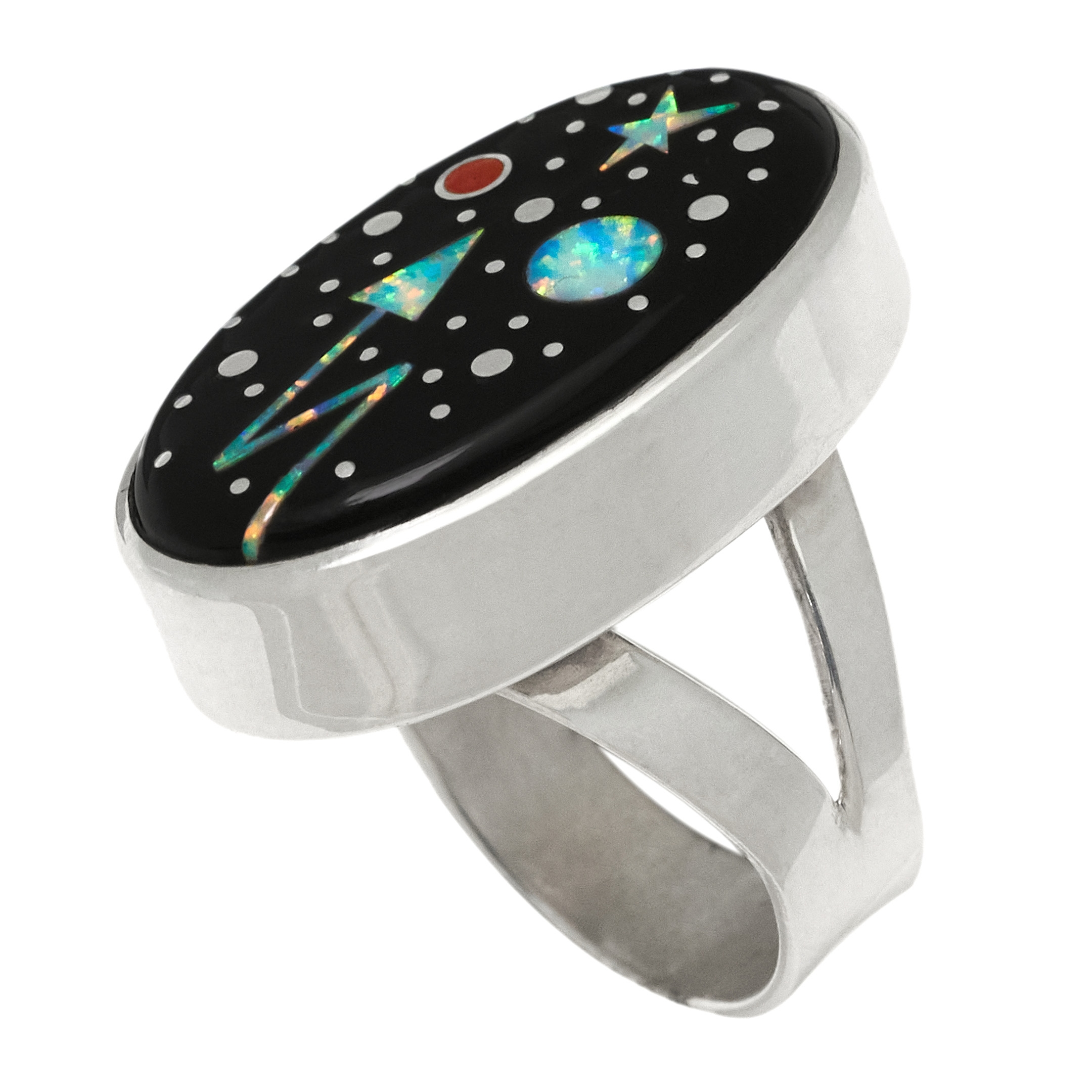 Ring in micro-inlay and silver BA1696 - Harpo Paris