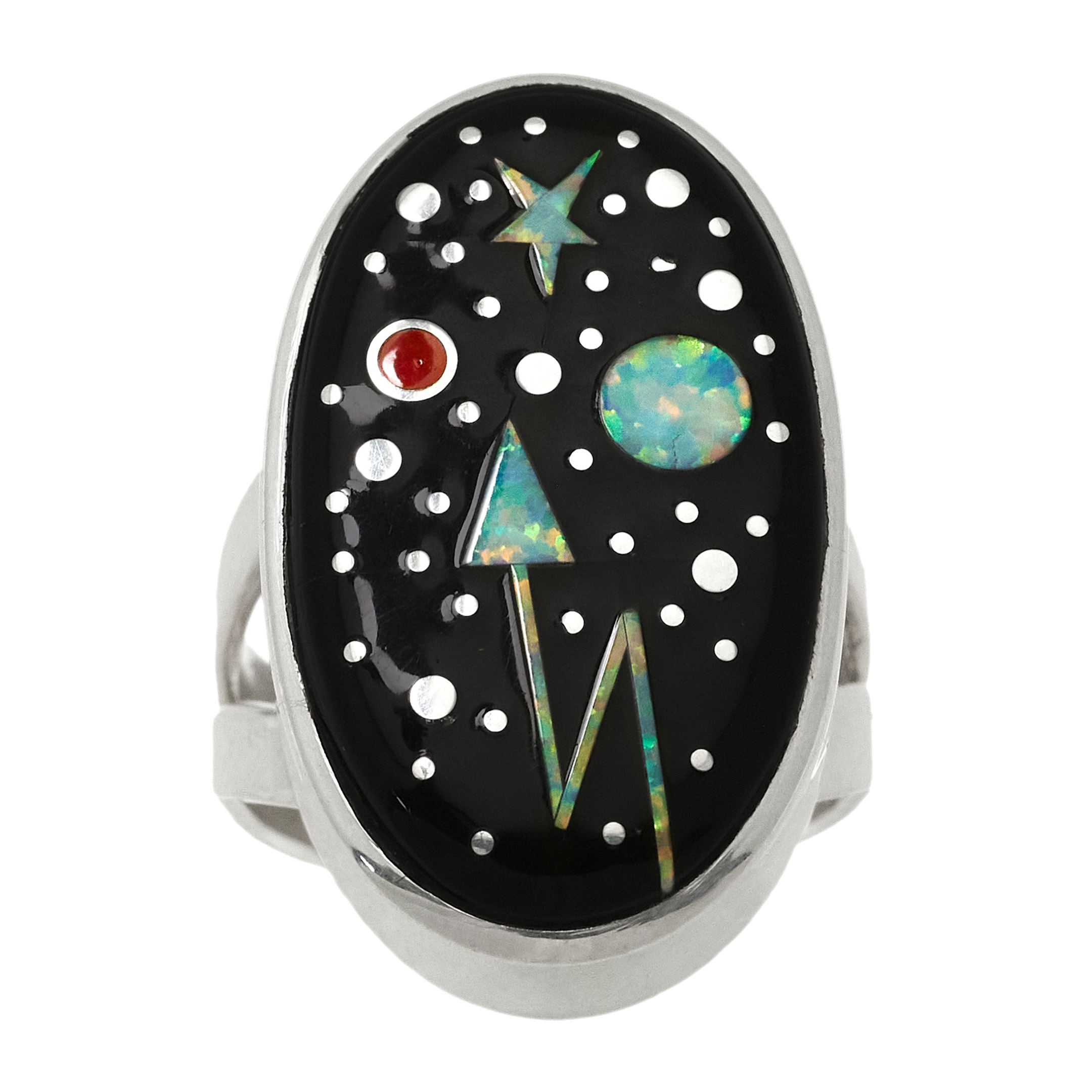 Ring in micro-inlay and silver BA1696 - Harpo Paris