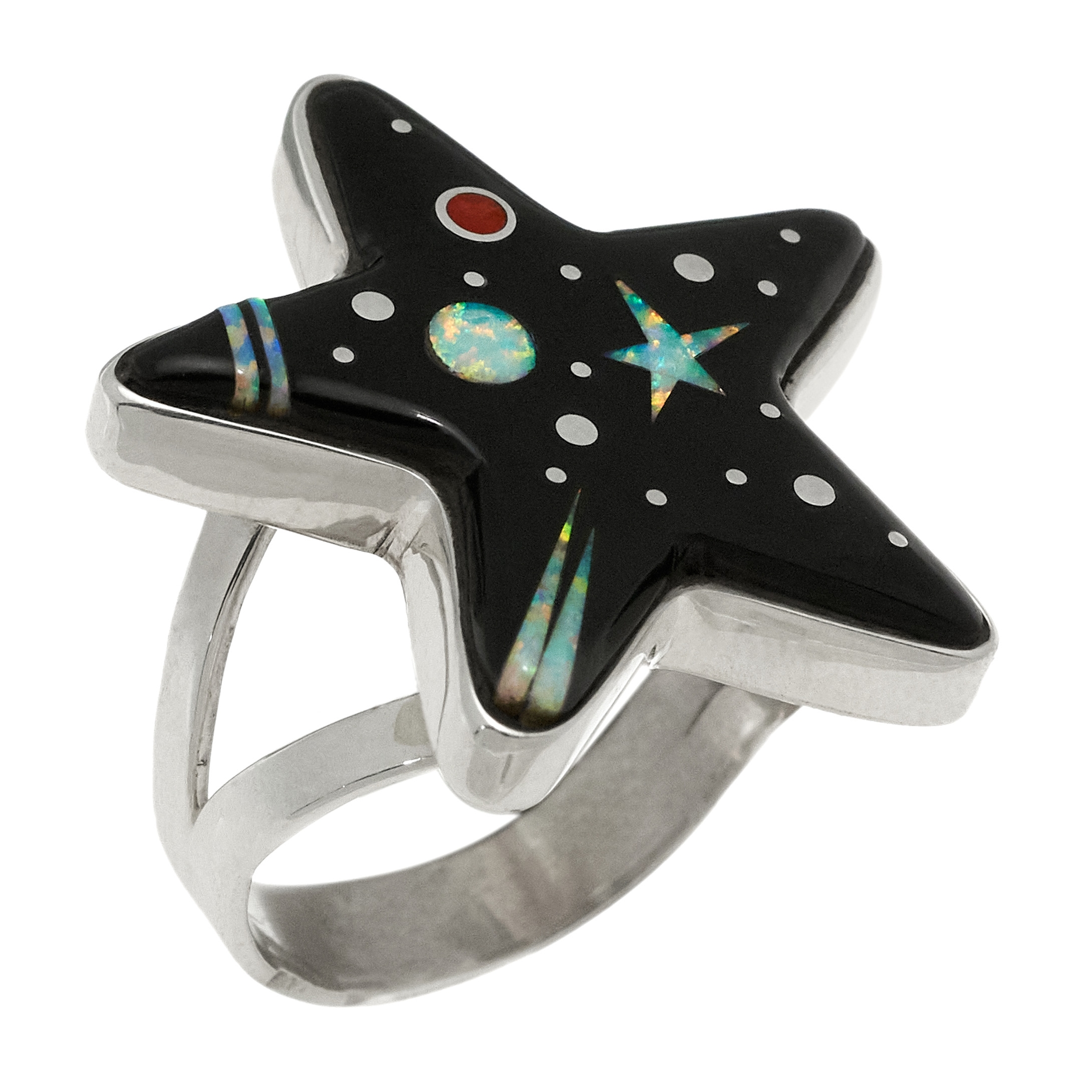 Ring in micro-inlay and silver BA1695 - Harpo Paris