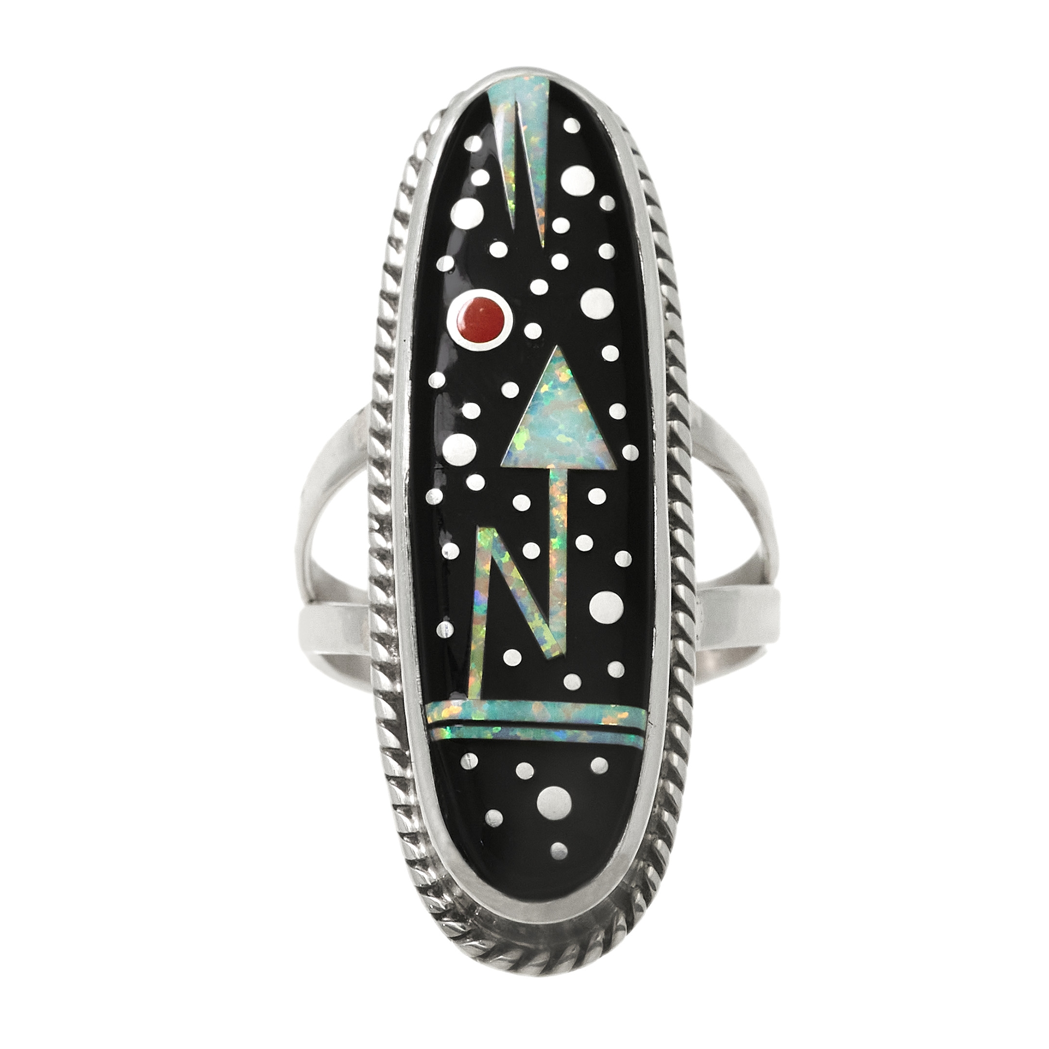 Ring in micro-inlay and silver BA1697 - Harpo Paris