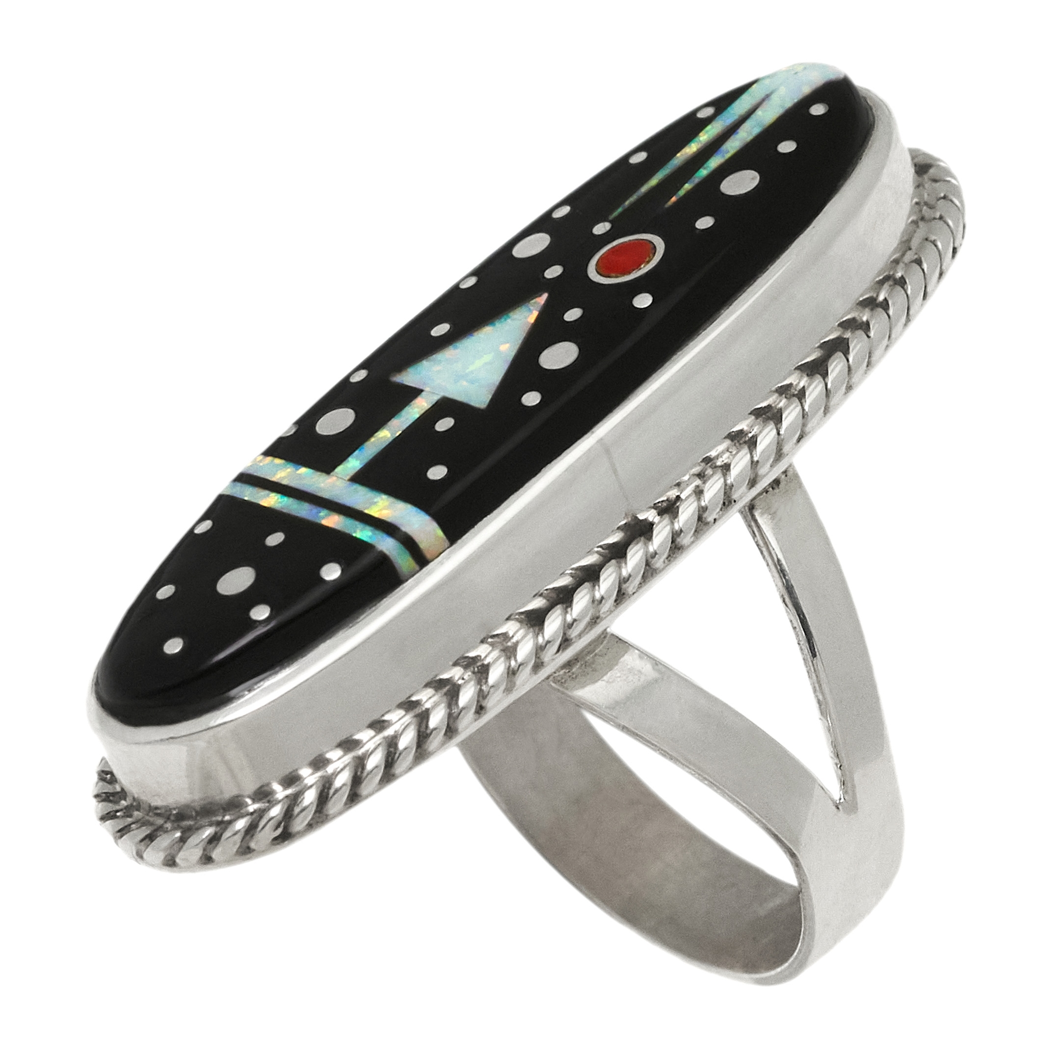 Ring in micro-inlay and silver BA1698 - Harpo Paris