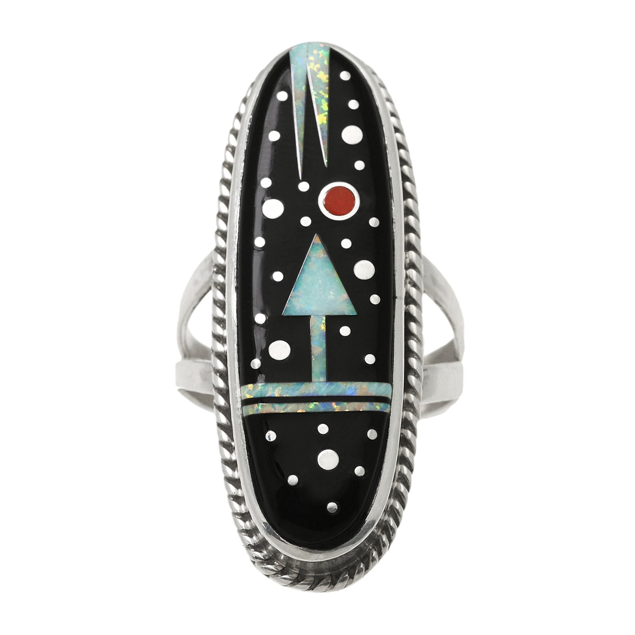 Ring in micro-inlay and silver BA1698 - Harpo Paris