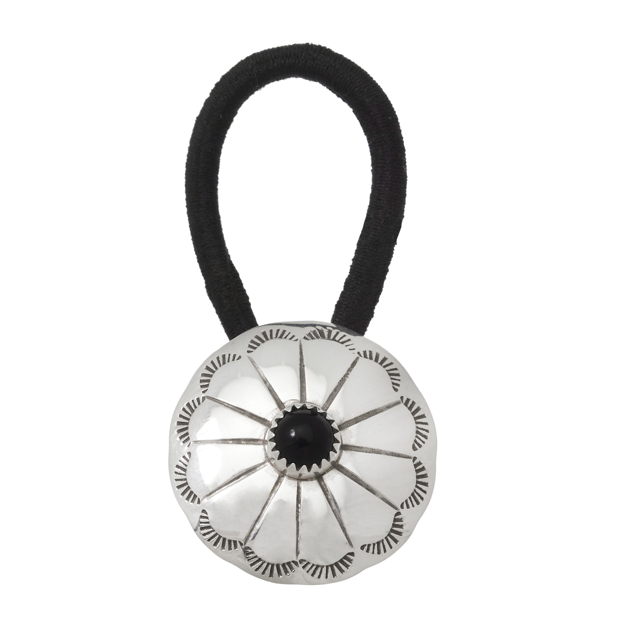Onyx and silver concho hairband, CHOU08 - Harpo Paris