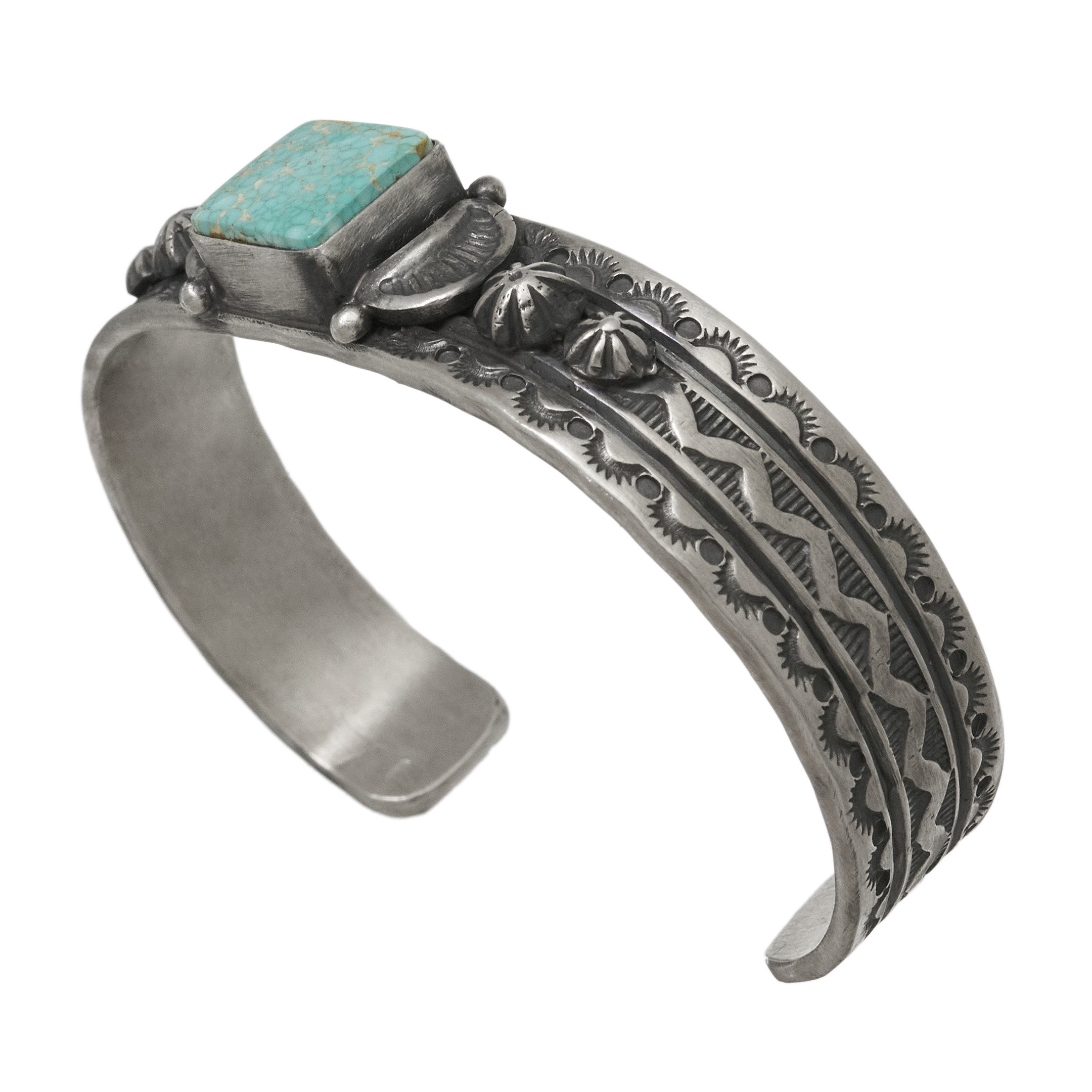 Silver and turquoise bracelet BR917 - Harpo Paris