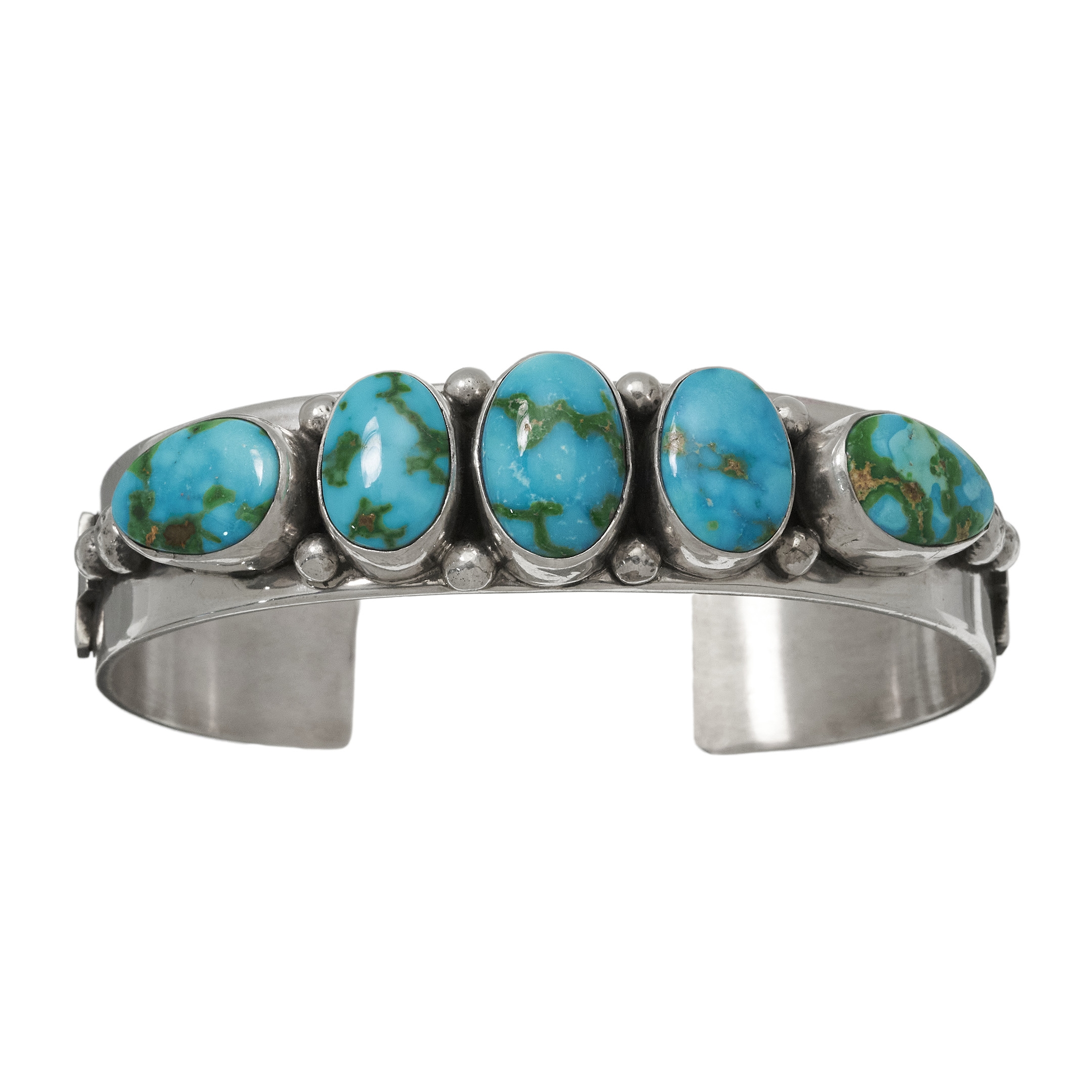 Turquoise and silver bracelet BR916 - Harpo Paris