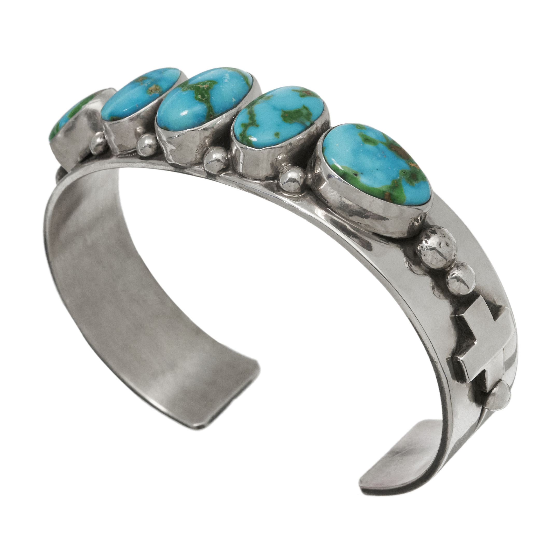 Turquoise and silver bracelet BR916 - Harpo Paris