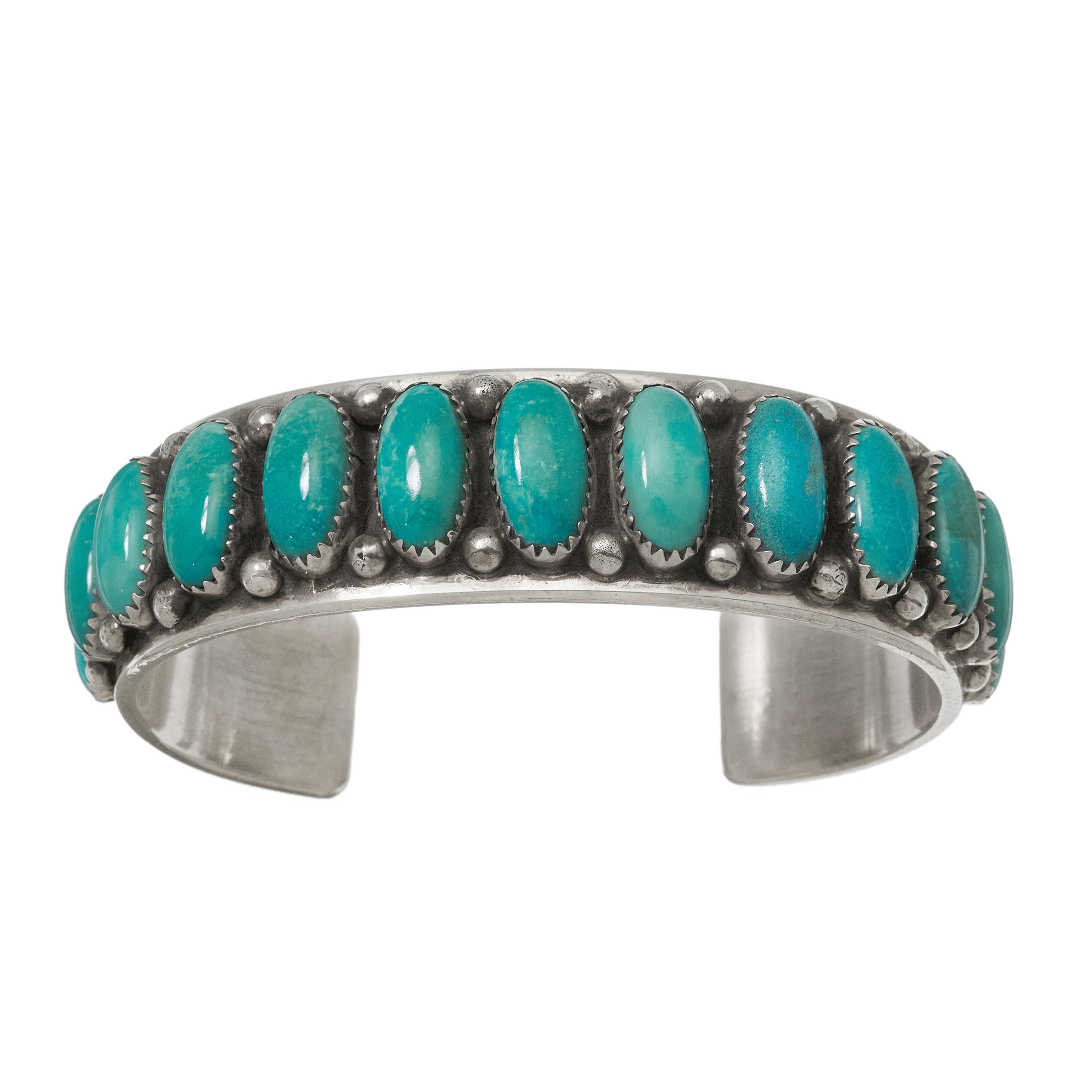 Turquoise and silver bracelet BR914 - Harpo Paris